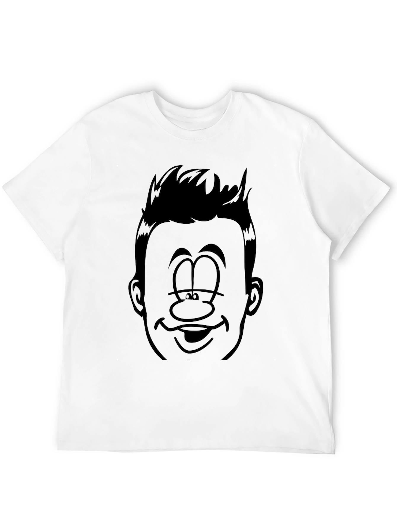 Funny Cartoon Face Black Graphic Tee