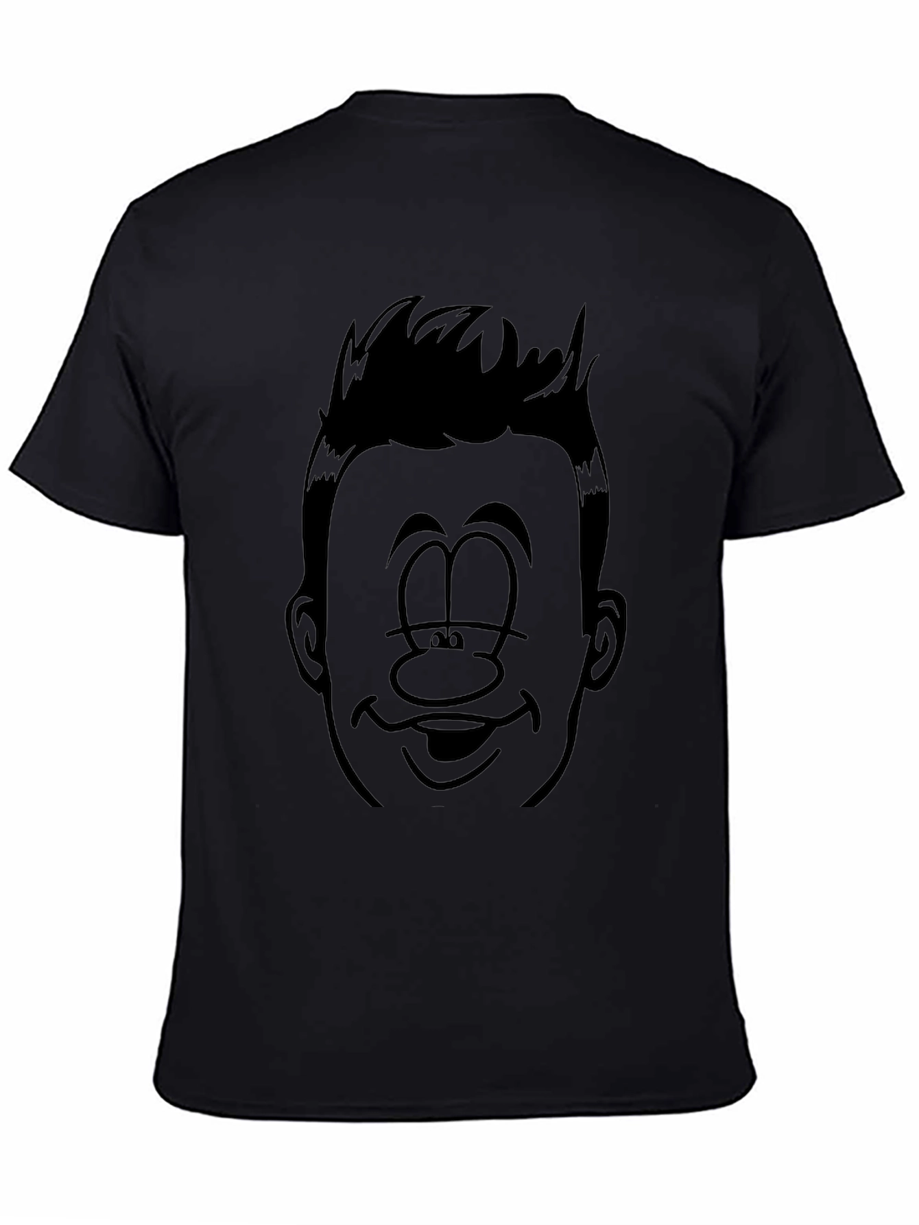 Funny Cartoon Face Black Graphic Tee