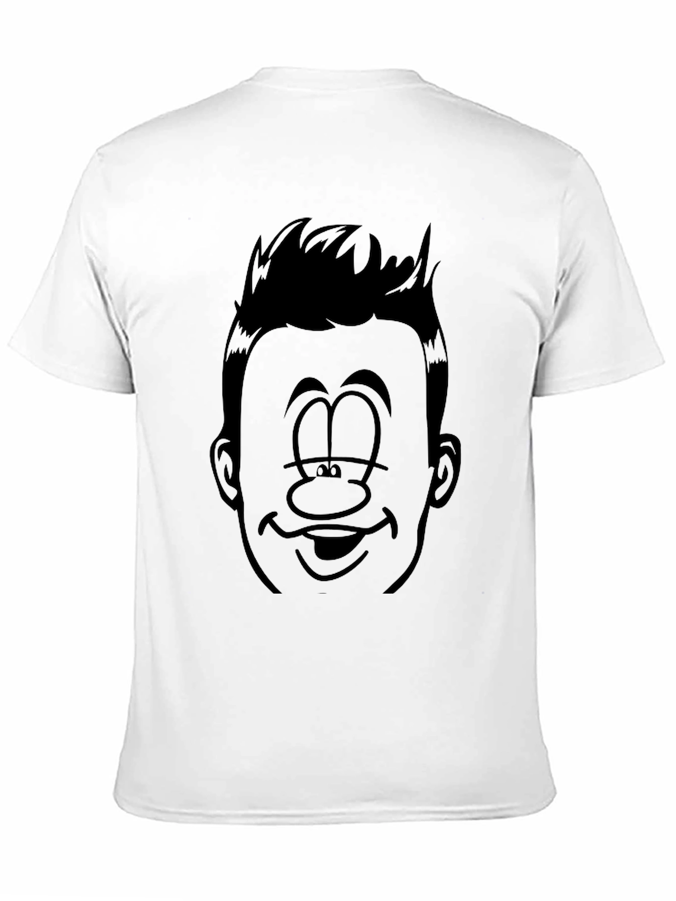 Funny Cartoon Face Black Graphic Tee