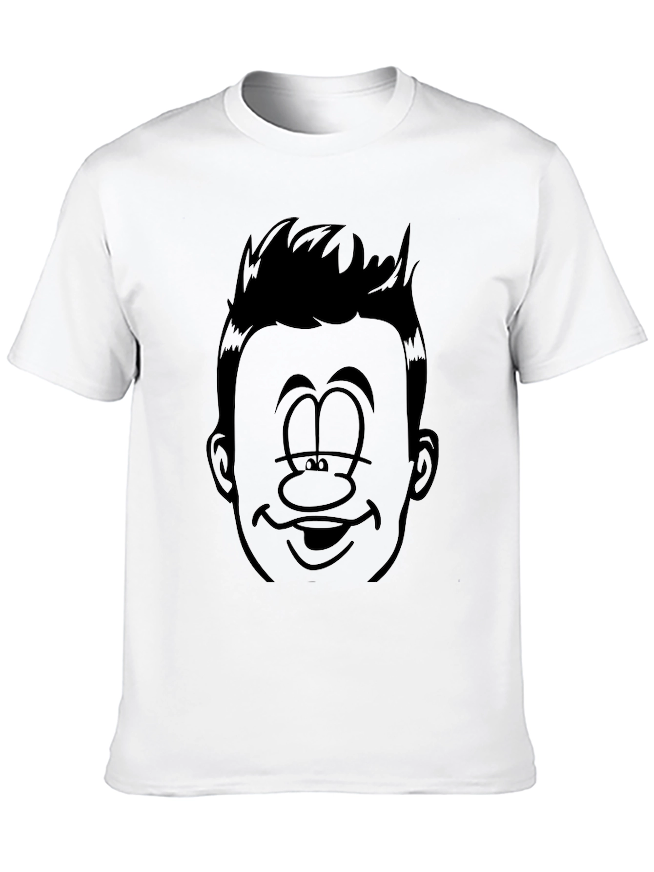Funny Cartoon Face Black Graphic Tee