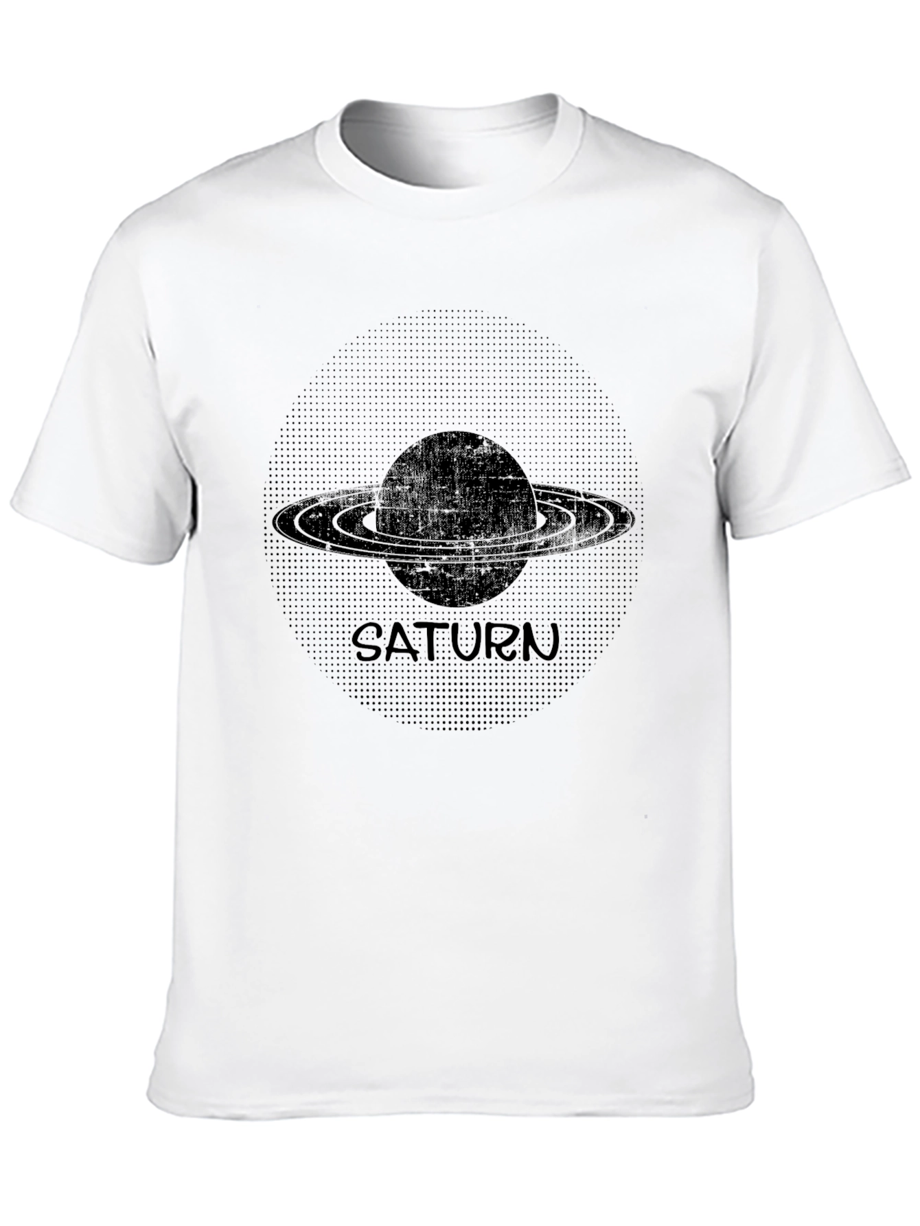 Saturn Graphic Tee - Black Cotton T-Shirt