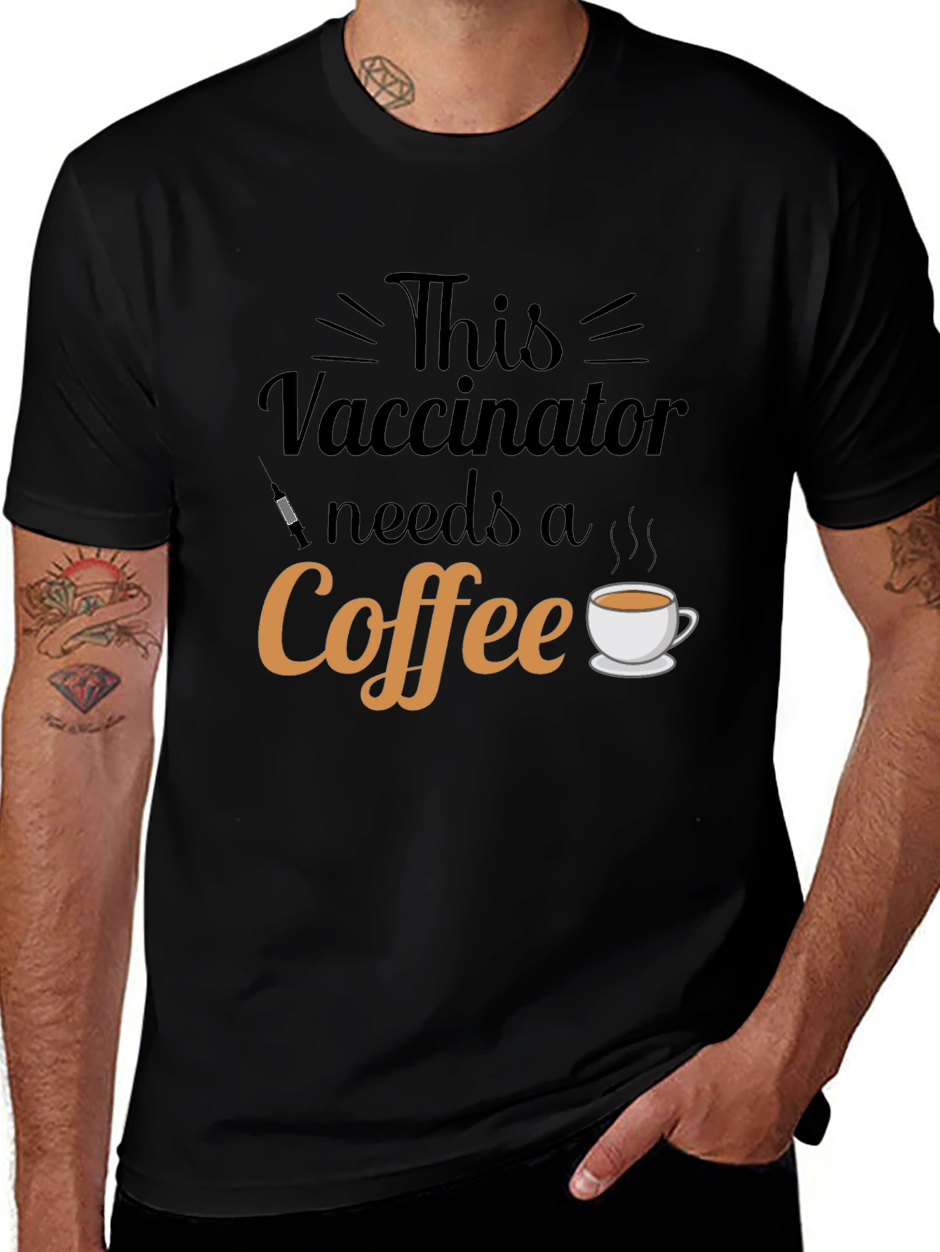 Vaccinator Needs Coffee Graphic T-Shirt