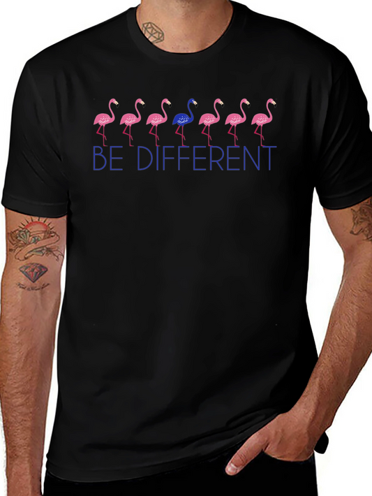 Be Different Flamingo Graphic Tee - Unique Mens T-Shirt