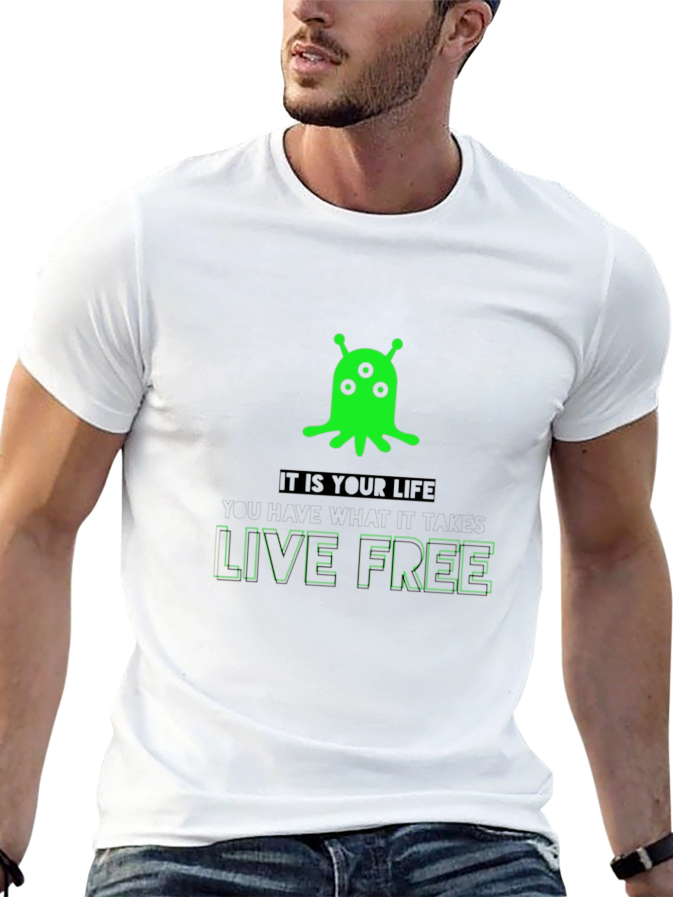 Alien Live Free Graphic T-Shirt