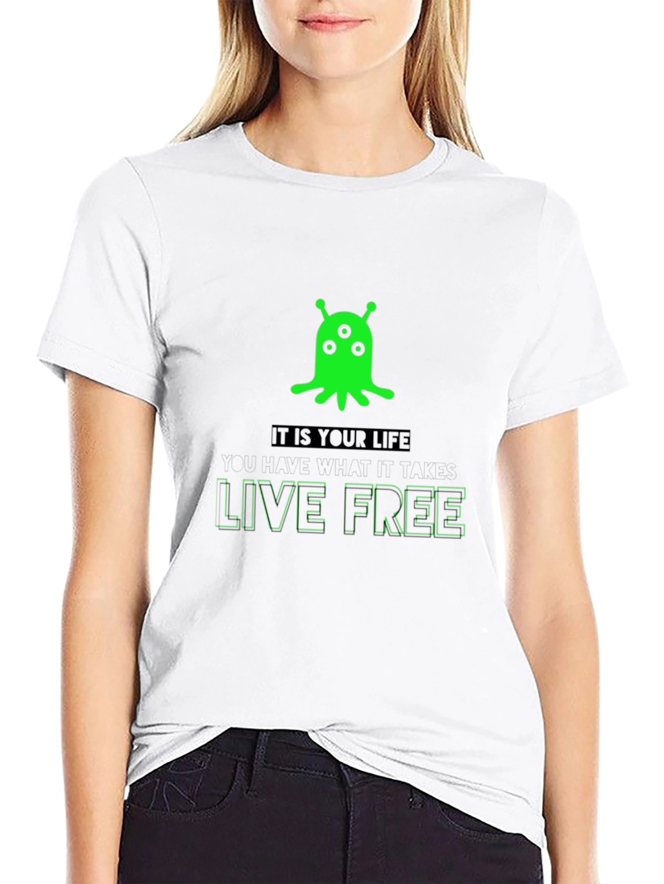 Alien Live Free Graphic T-Shirt
