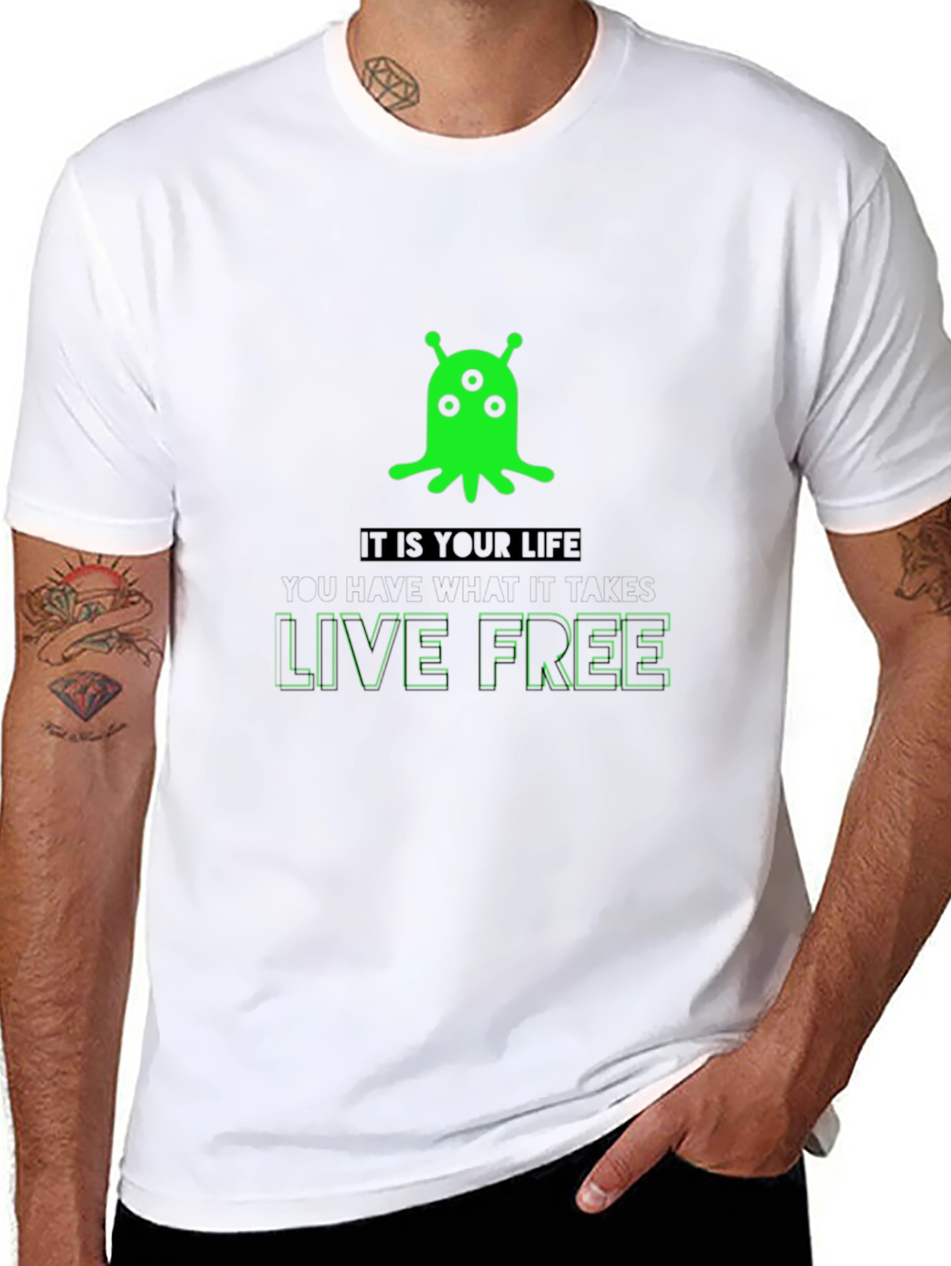 Alien Live Free Graphic T-Shirt