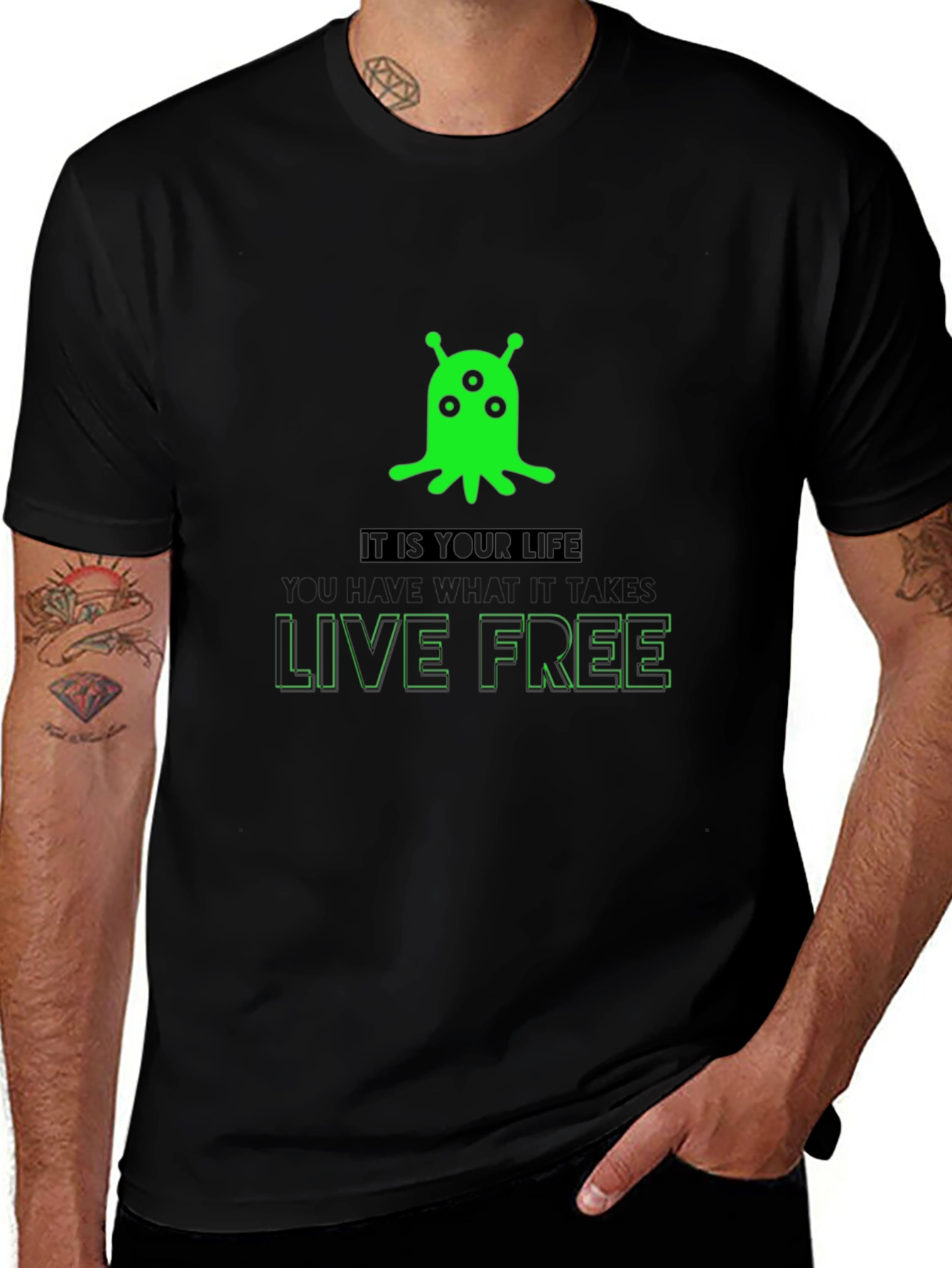 Alien Live Free Graphic T-Shirt