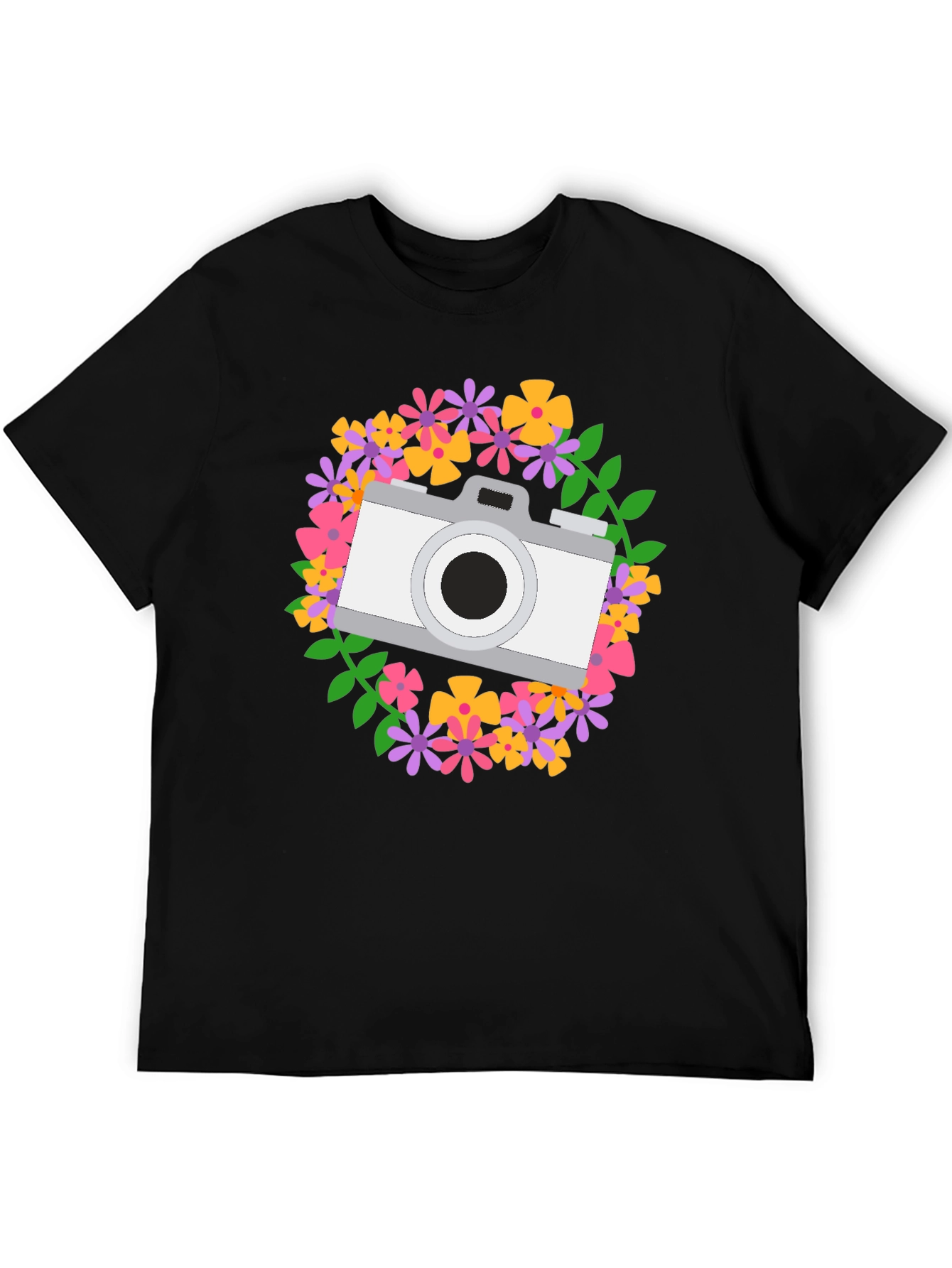 Floral Camera Graphic Tee - Photography Lover Shirt