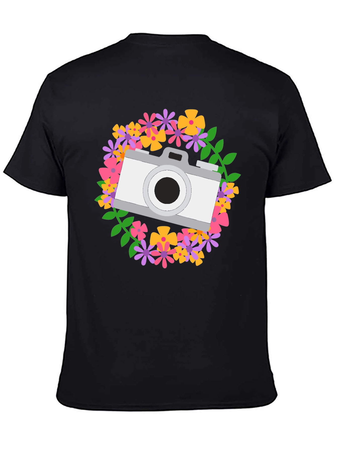Floral Camera Graphic Tee - Photography Lover Shirt