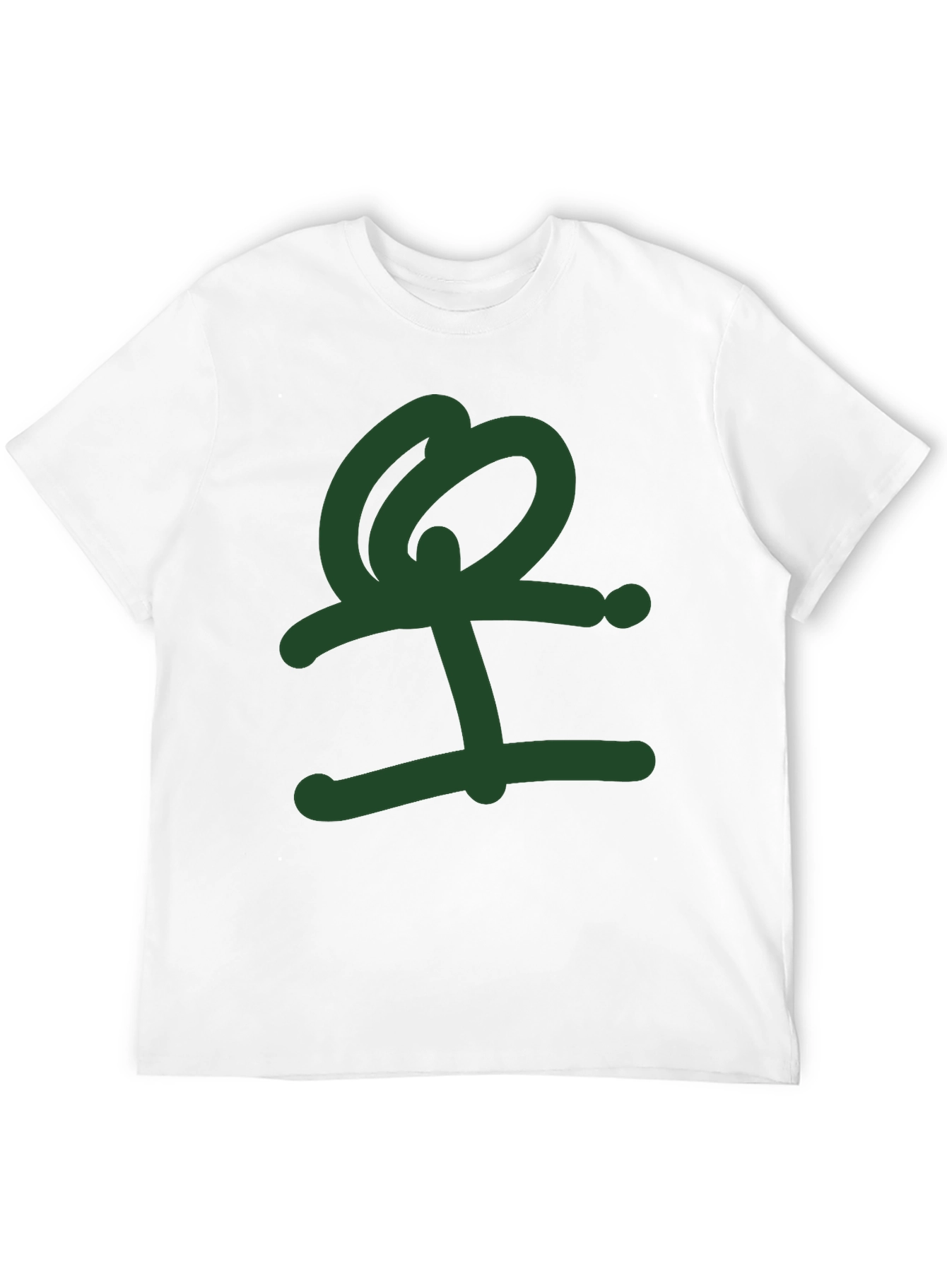 Abstract Green Graphic Print Black T-Shirt
