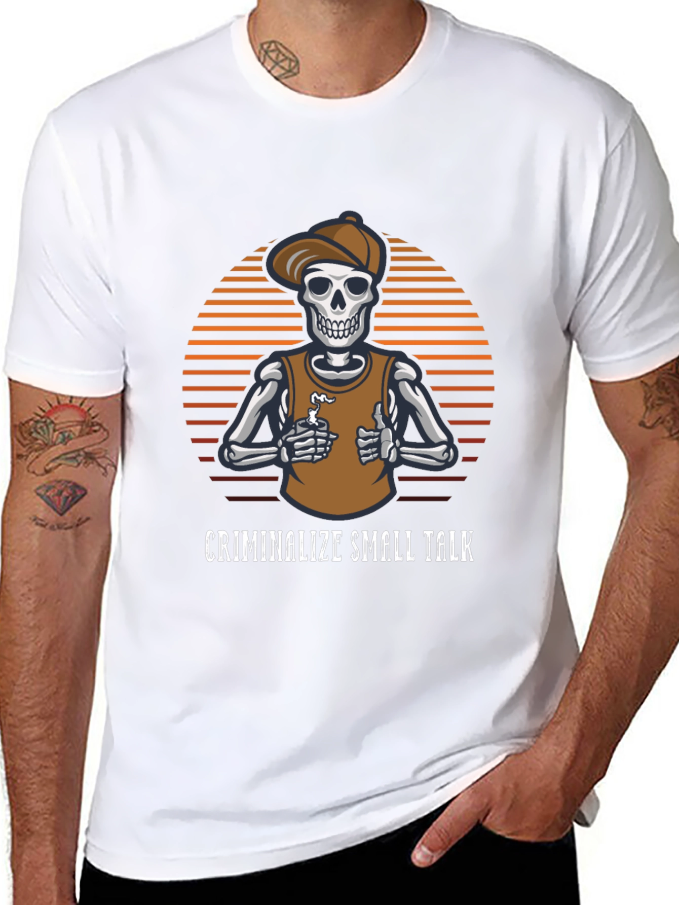 Criminalize Small Talk Skeleton T-Shirt