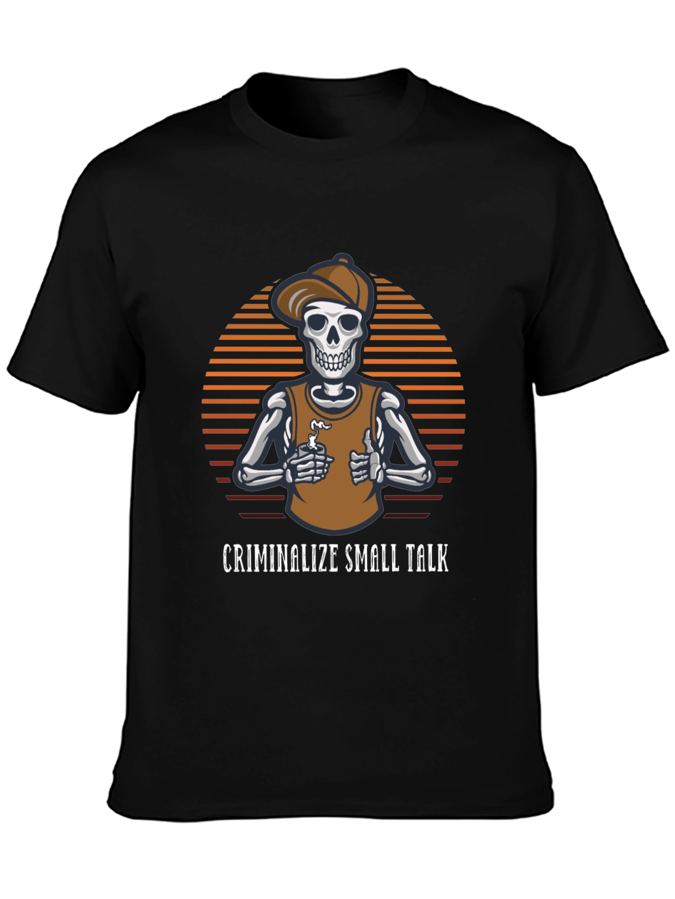Criminalize Small Talk Skeleton T-Shirt
