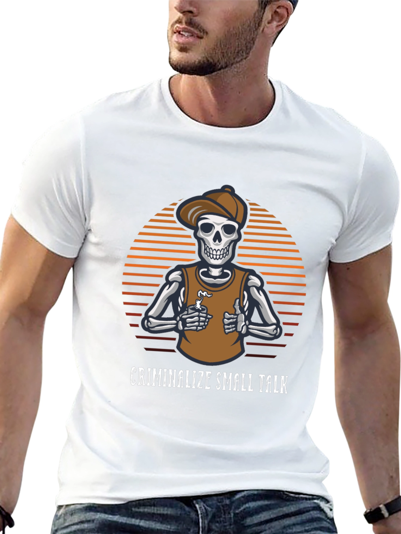 Criminalize Small Talk Skeleton T-Shirt