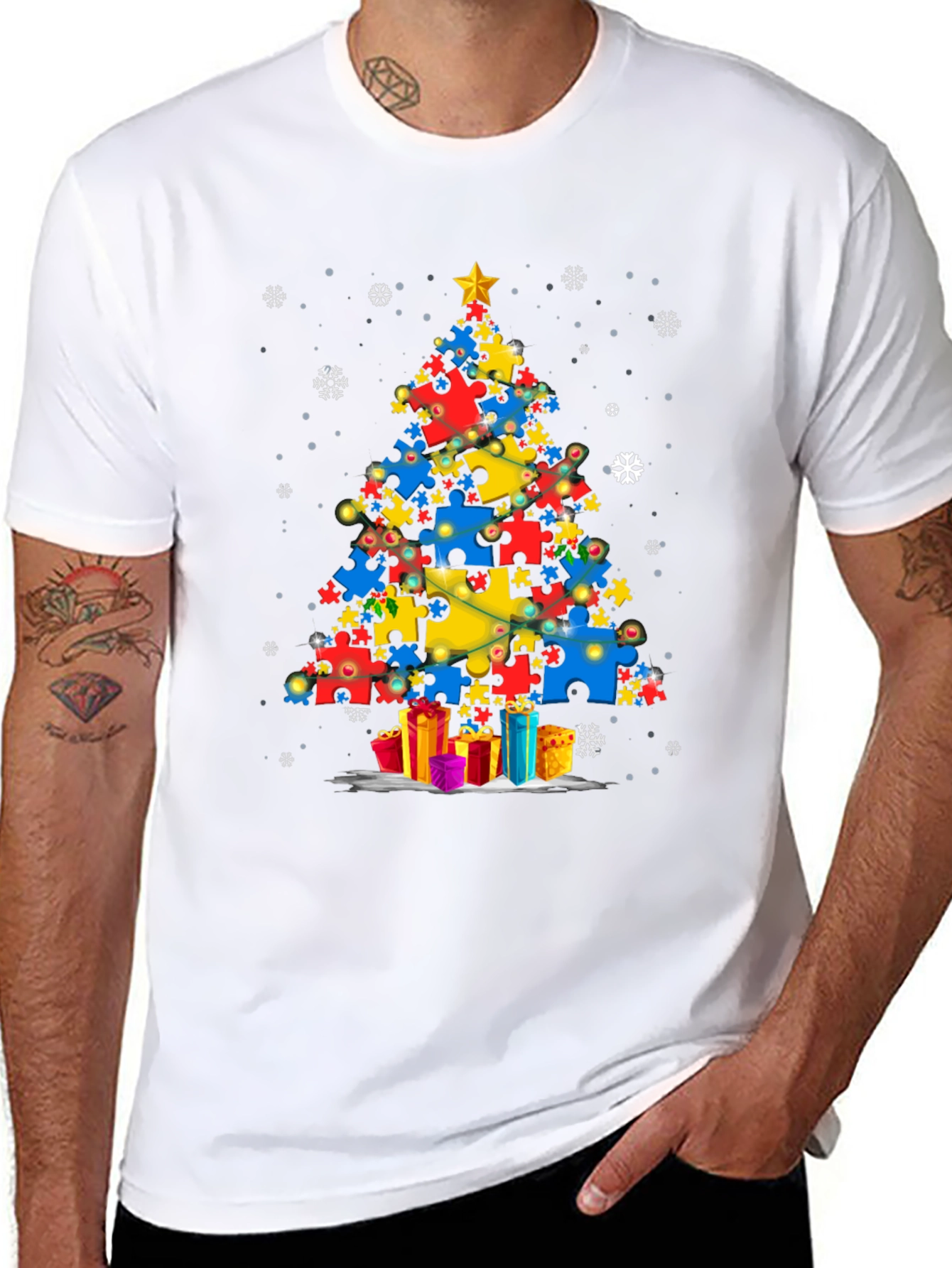 Autism Awareness Christmas Tree T-Shirt