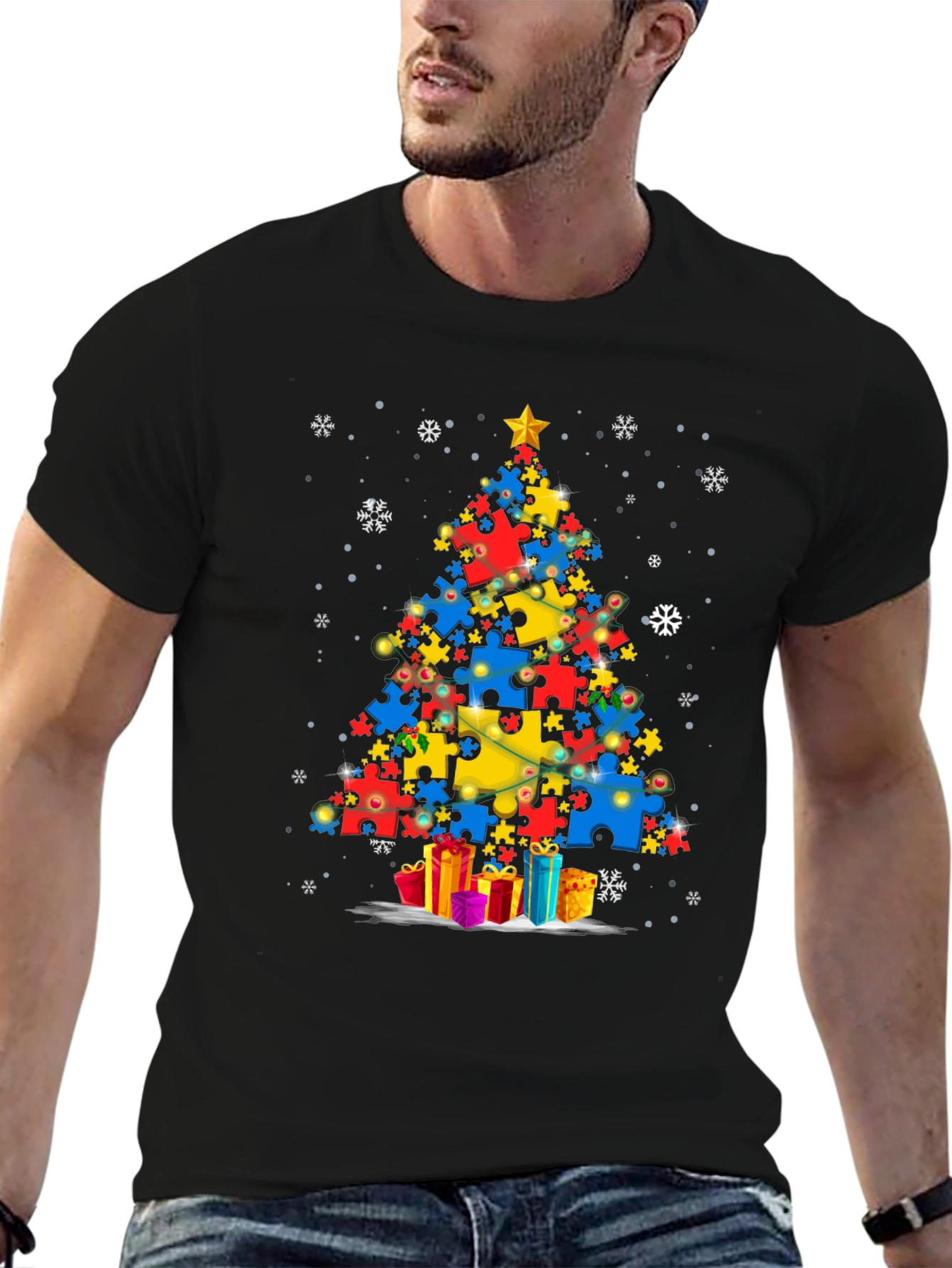 Autism Awareness Christmas Tree T-Shirt