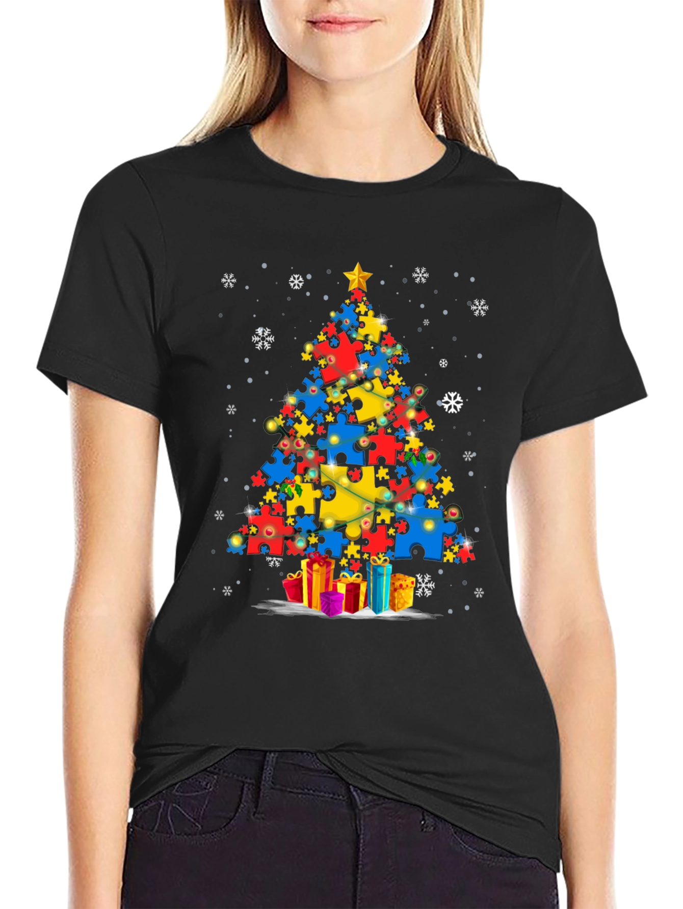 Autism Awareness Christmas Tree T-Shirt