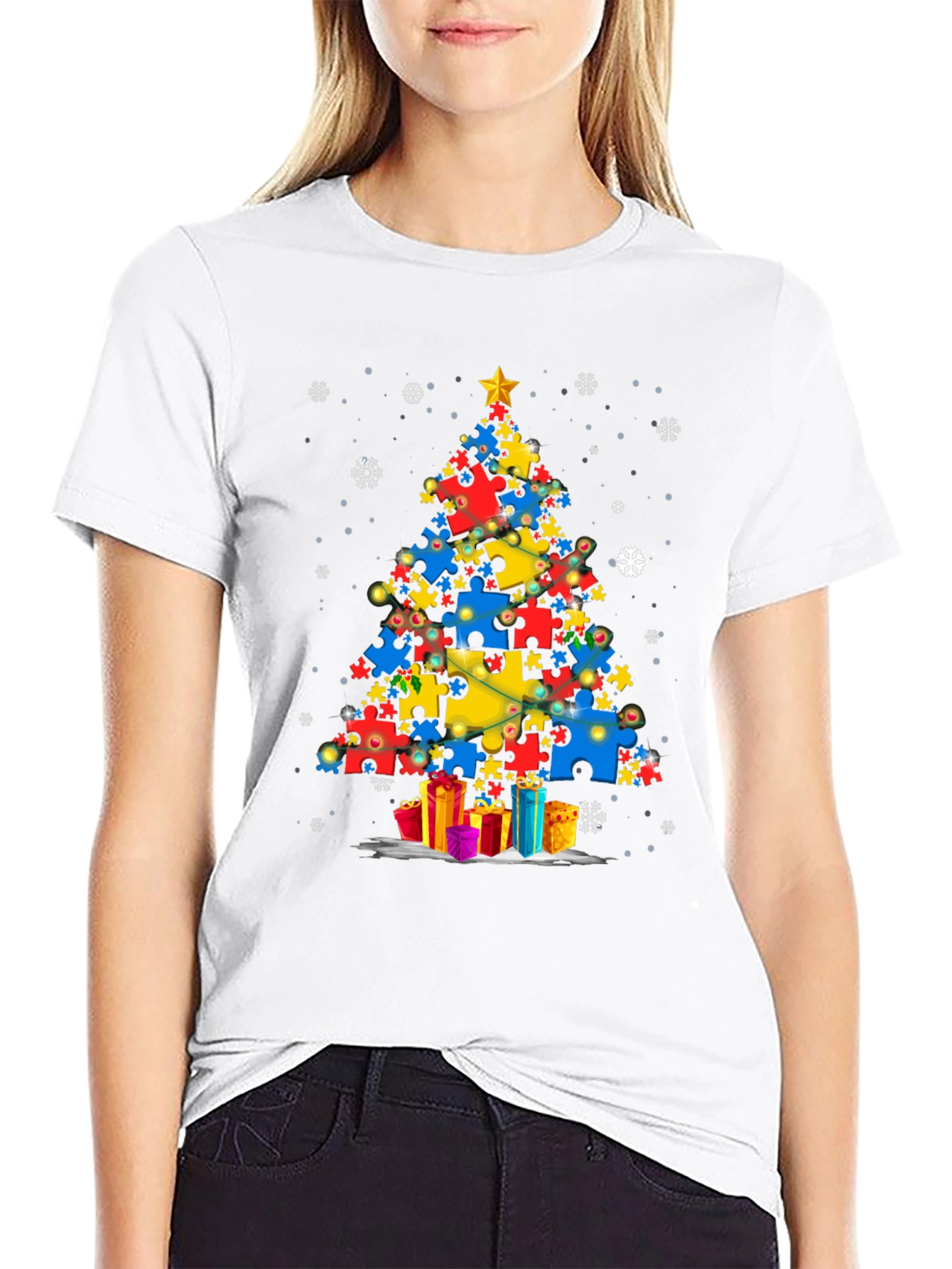 Autism Awareness Christmas Tree T-Shirt