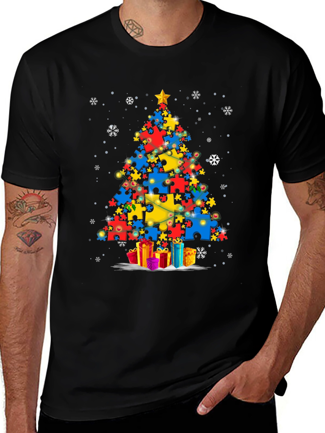 Autism Awareness Christmas Tree T-Shirt
