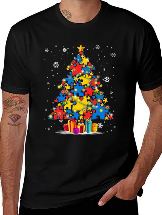 Autism Awareness Christmas Tree T-Shirt