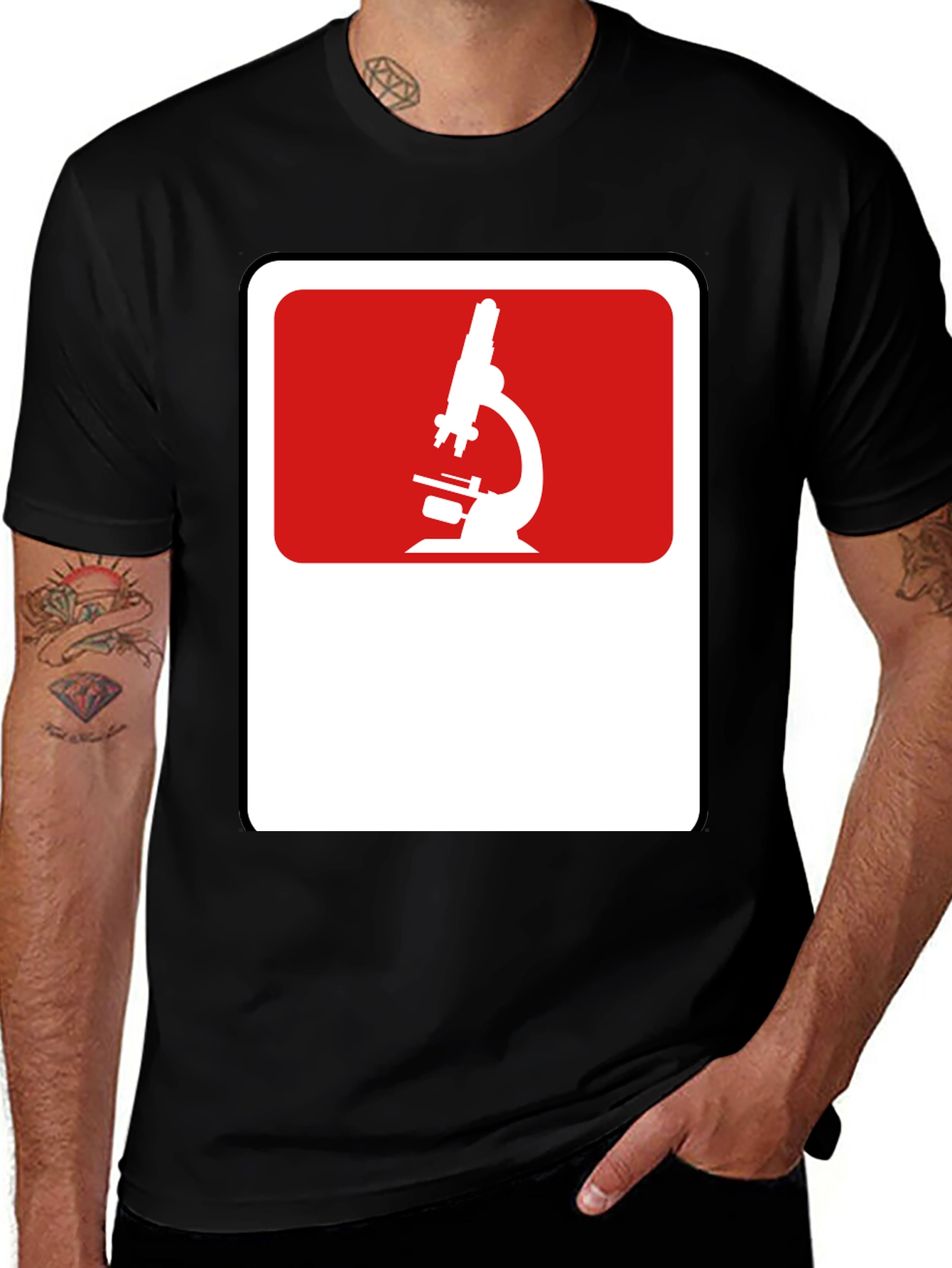 Science Microscope Graphic Black T-Shirt