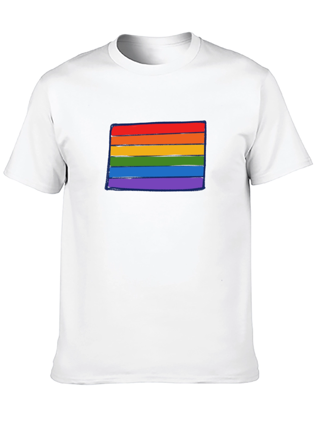 LGBTQ+ Pride Rainbow Stripe Graphic Tee