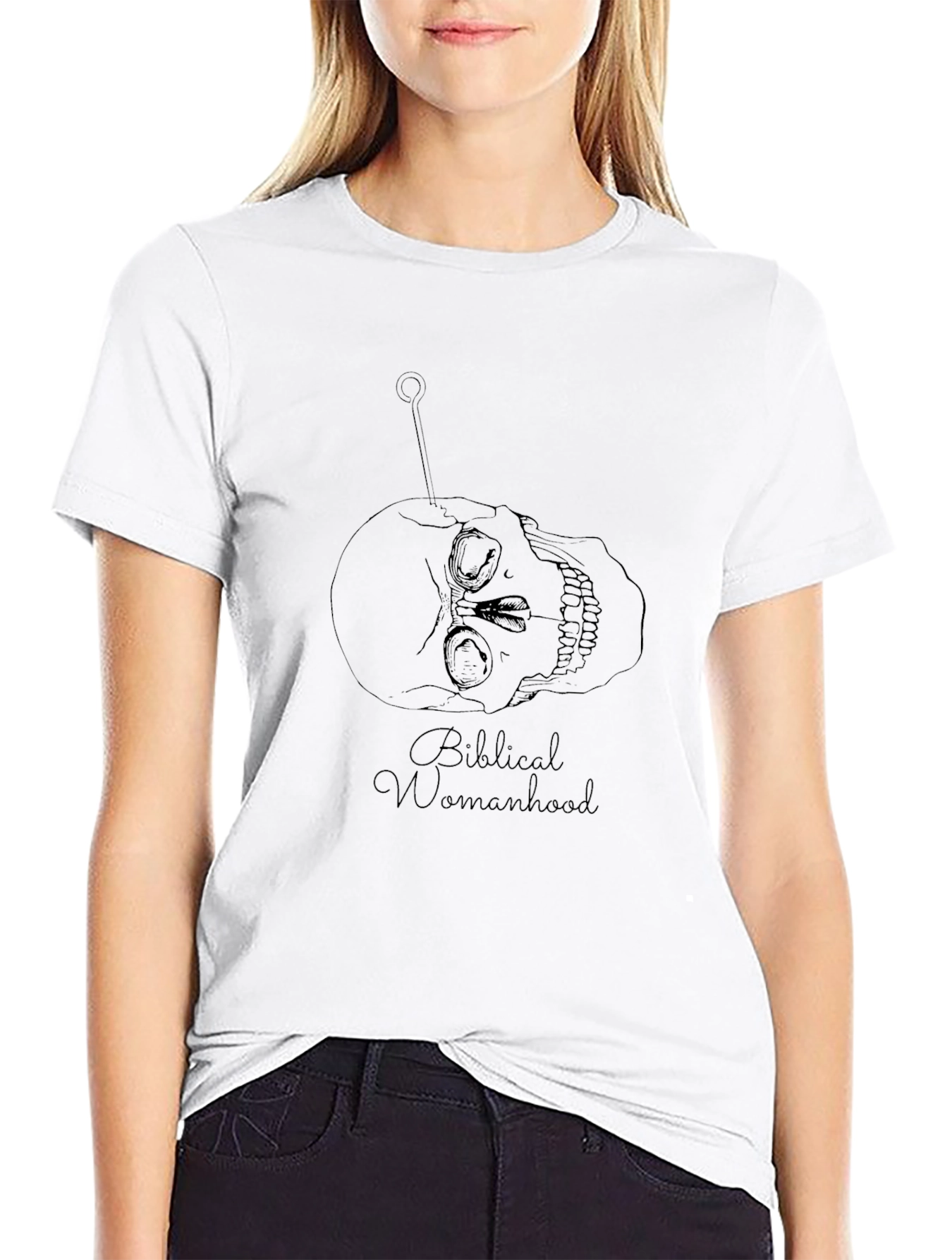 Skull & Pin Graphic Tee - Biblical Womanhood