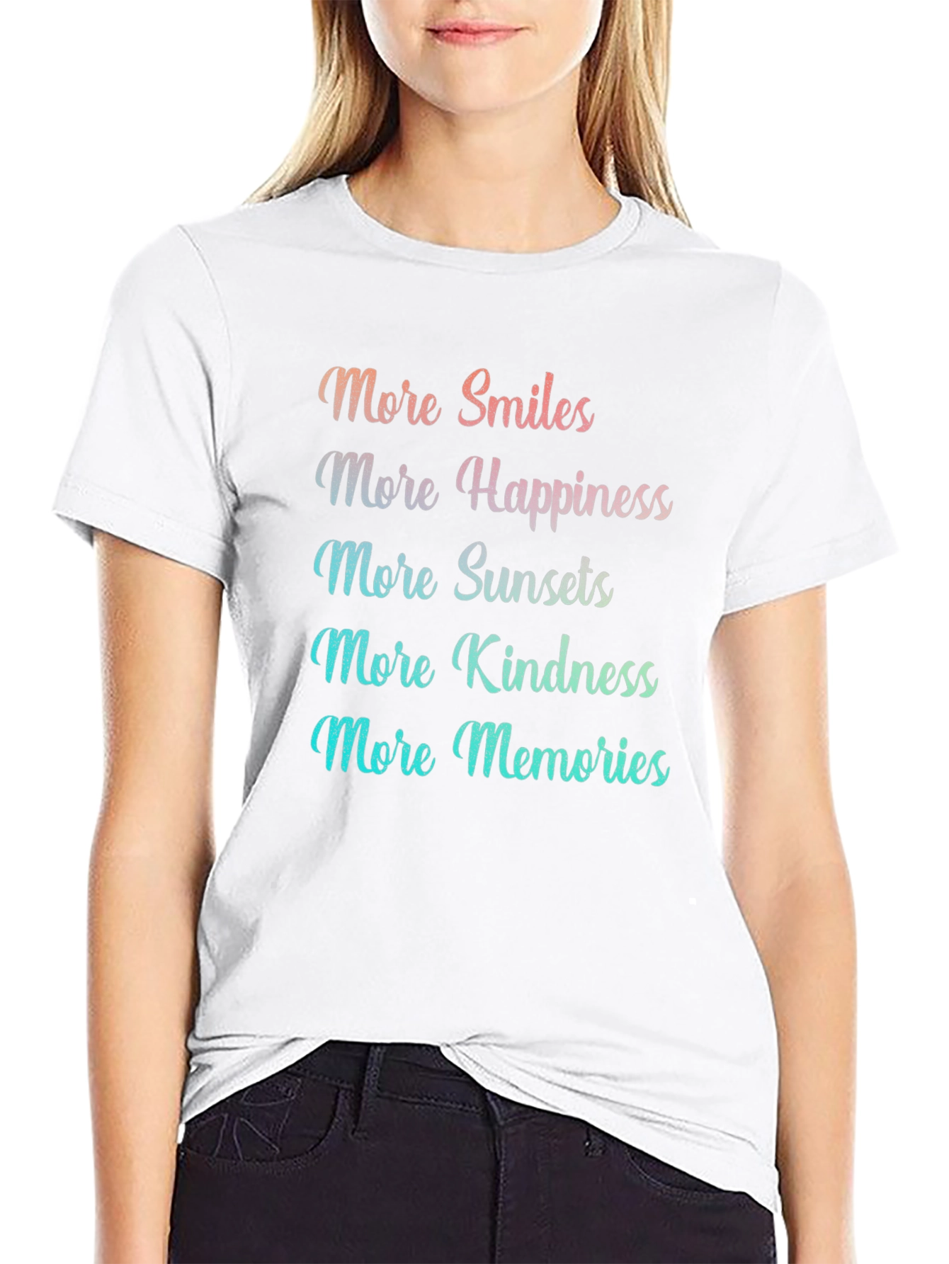 Smiles Happiness Kindness Tee - Inspirational Quote T-Shirt