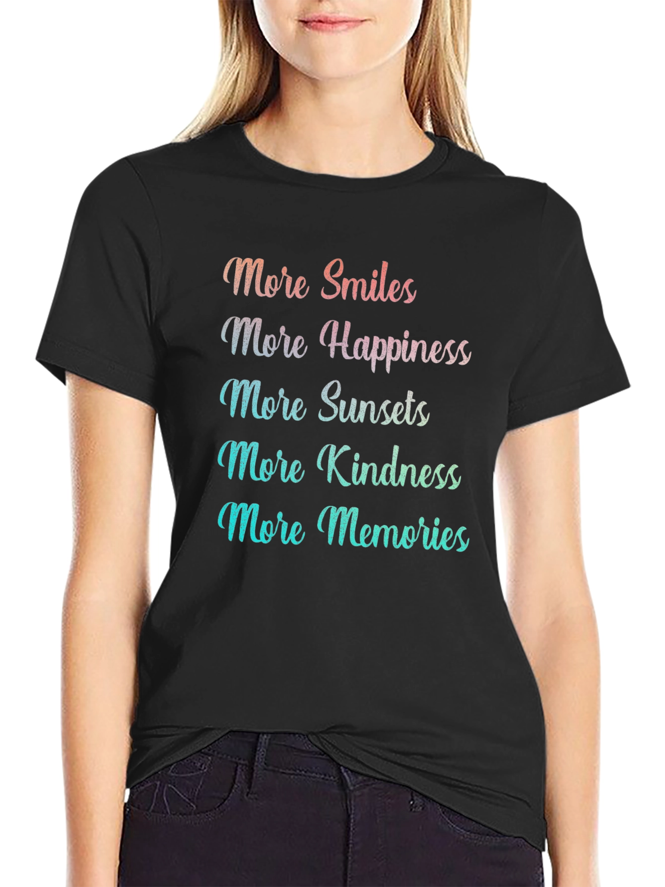 Smiles Happiness Kindness Tee - Inspirational Quote T-Shirt