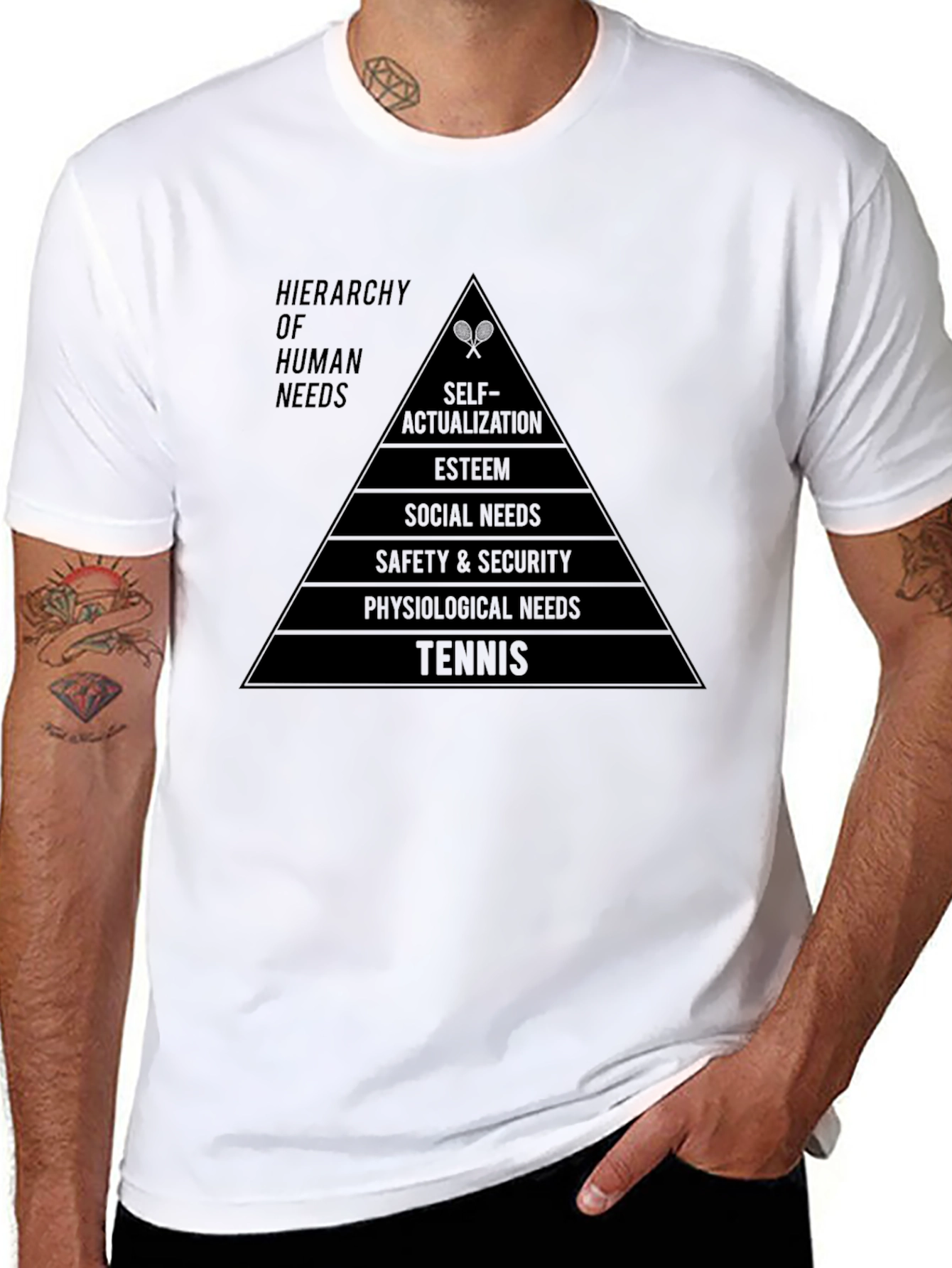 Hierarchy of Needs Tennis T-Shirt