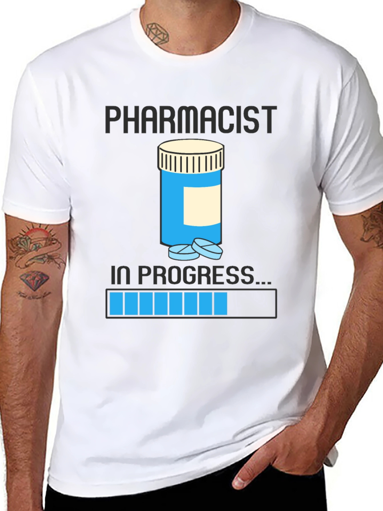 Pharmacist in Progress T-Shirt Pill Bottle Design