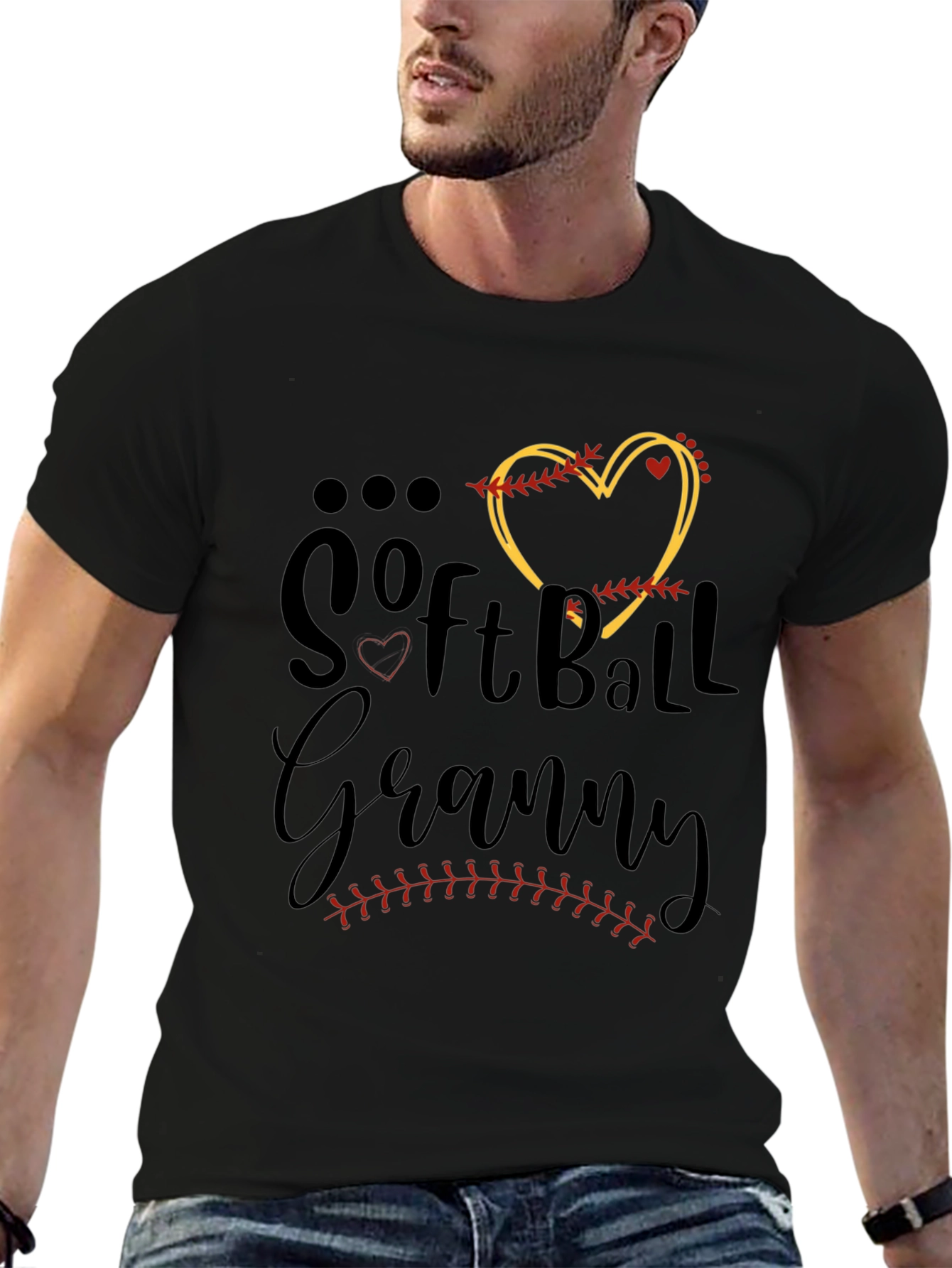 Softball Granny Black T-Shirt