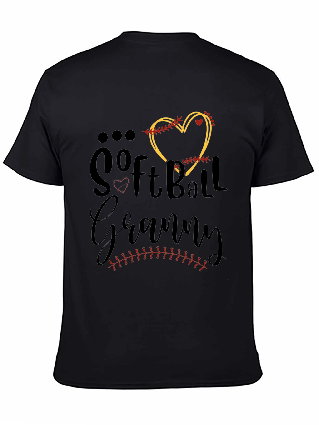 Softball Granny Black T-Shirt