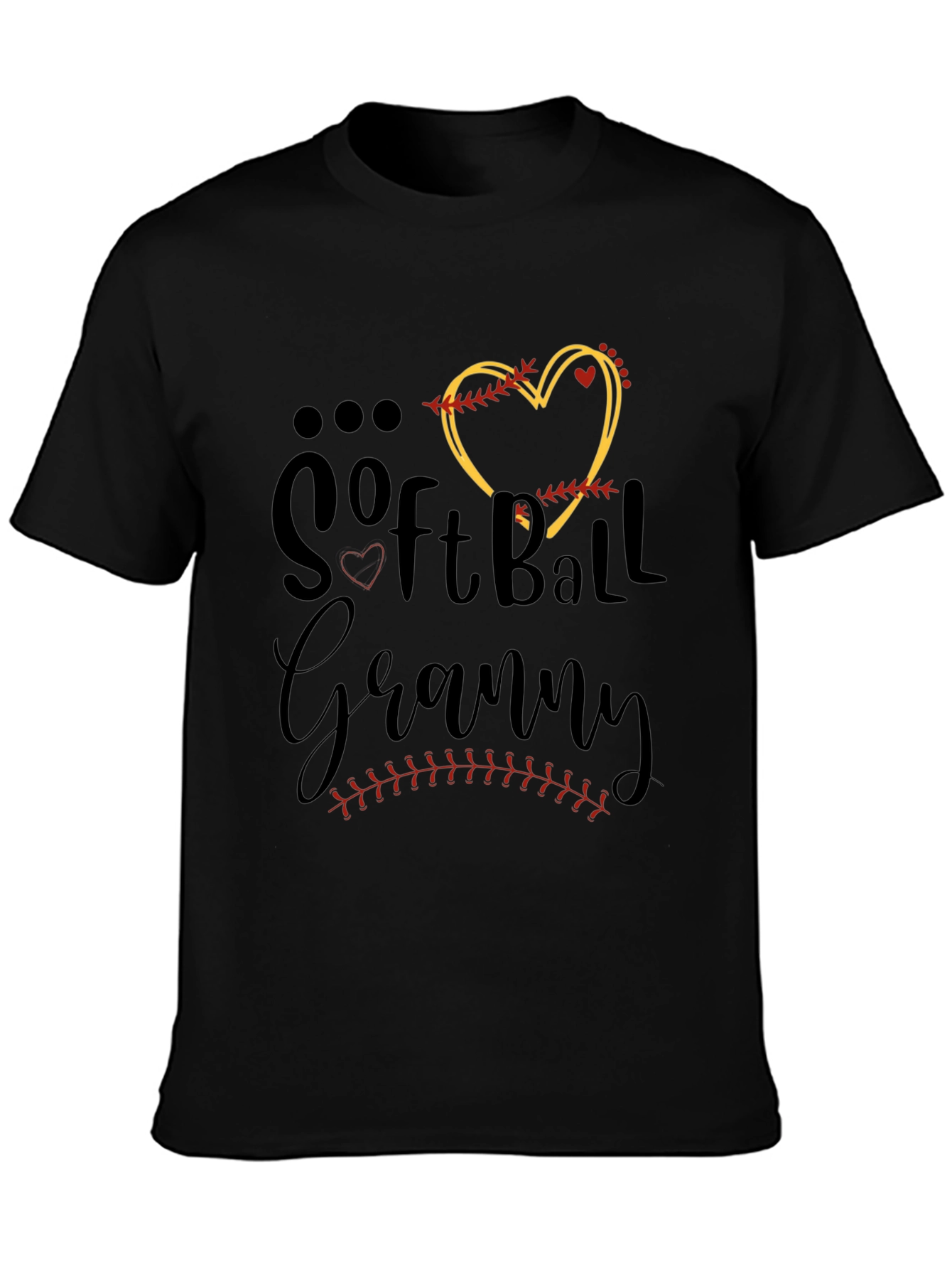 Softball Granny Black T-Shirt