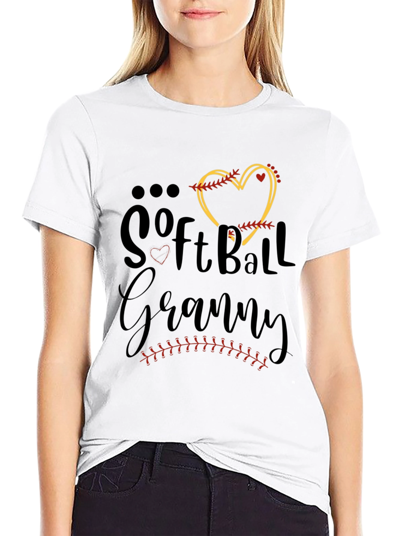 Softball Granny Black T-Shirt