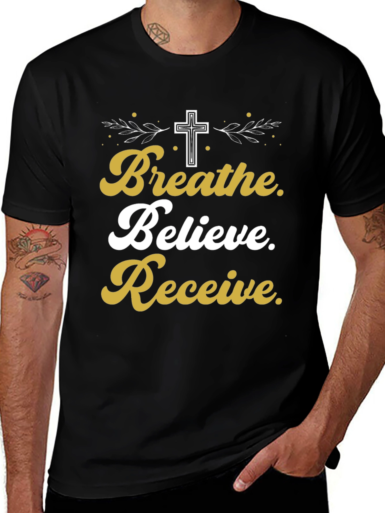 Breathe Believe Receive T-Shirt | Christian Inspired Tee