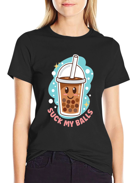 Funny Boba Tea T-Shirt - Suck My Balls Humor