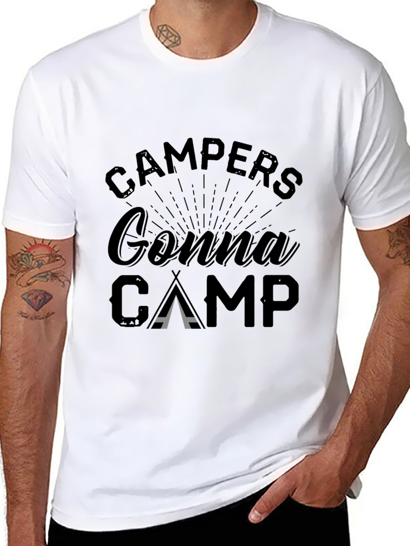 Campers Gonna Camp Graphic T-Shirt - Black