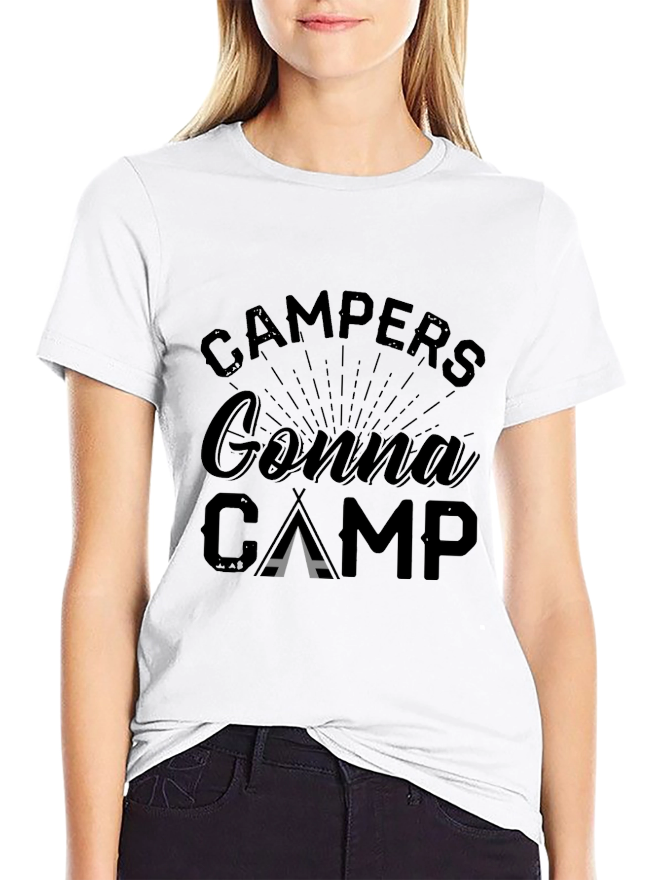Campers Gonna Camp Graphic T-Shirt - Black
