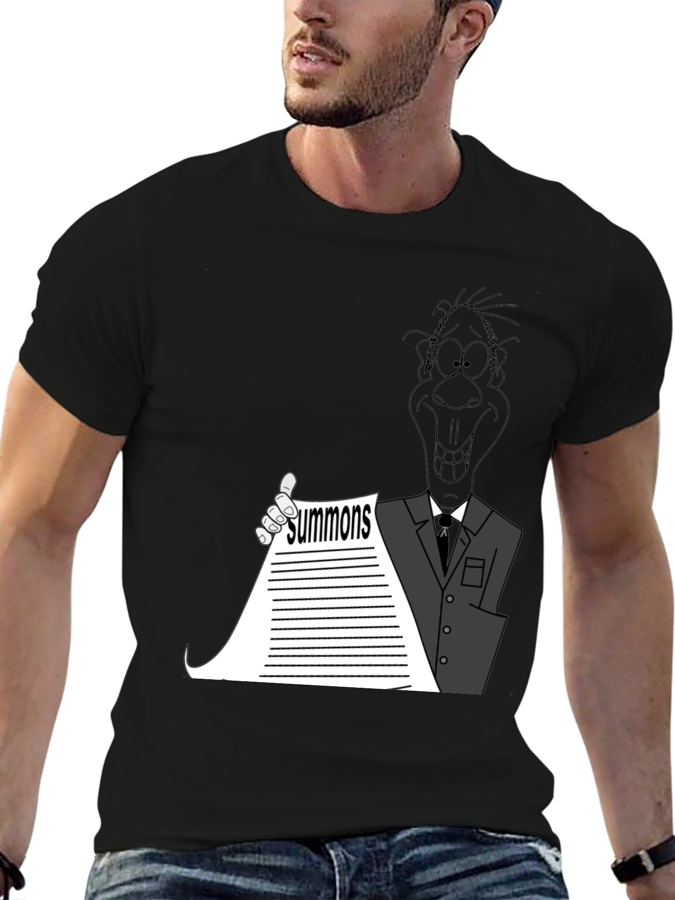 Cartoon Summons Black T-Shirt