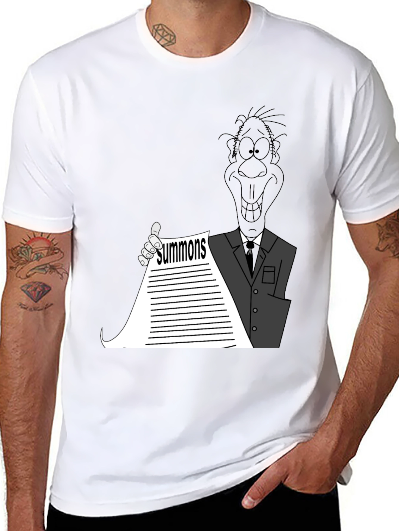 Cartoon Summons Black T-Shirt