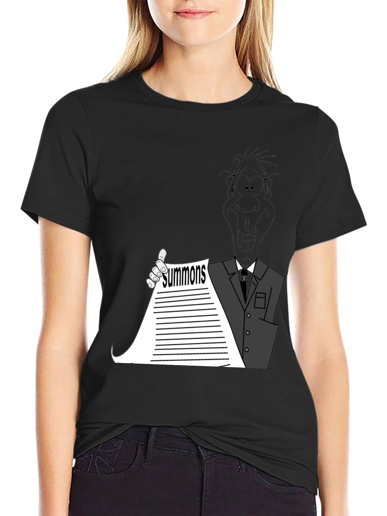 Cartoon Summons Black T-Shirt