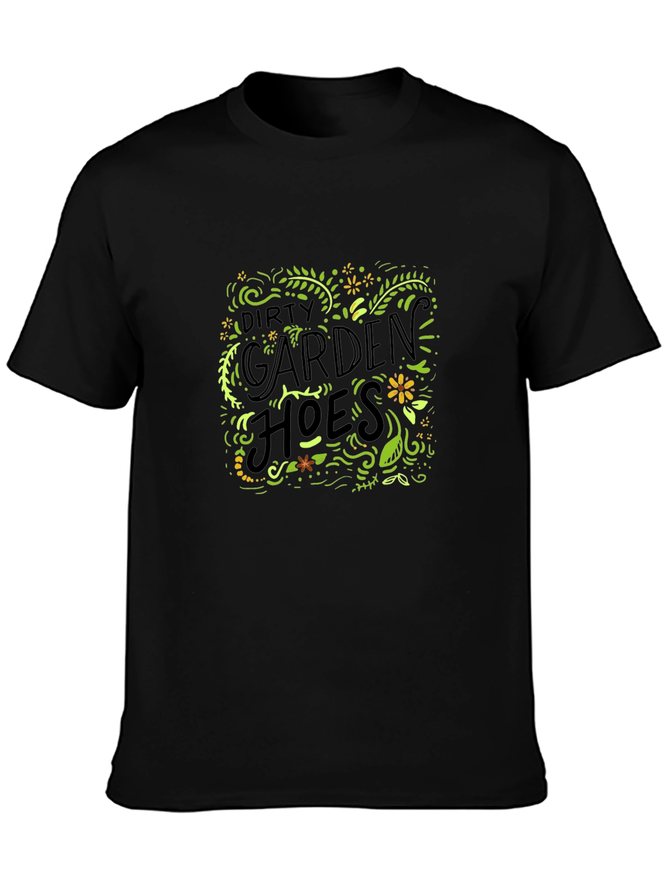 Dirty Garden Hoes Graphic Tee - Black Cotton T-Shirt