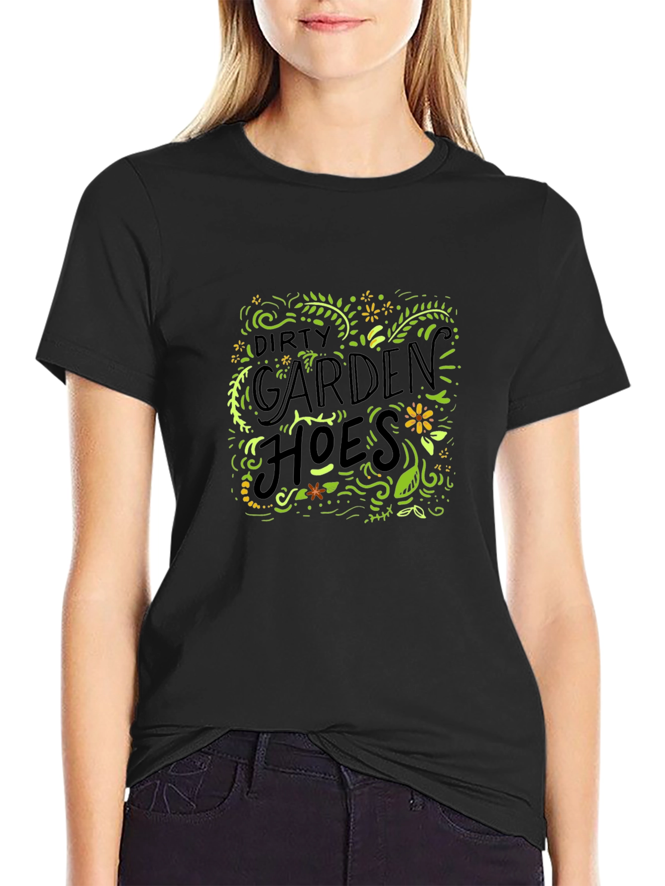 Dirty Garden Hoes Graphic Tee - Black Cotton T-Shirt