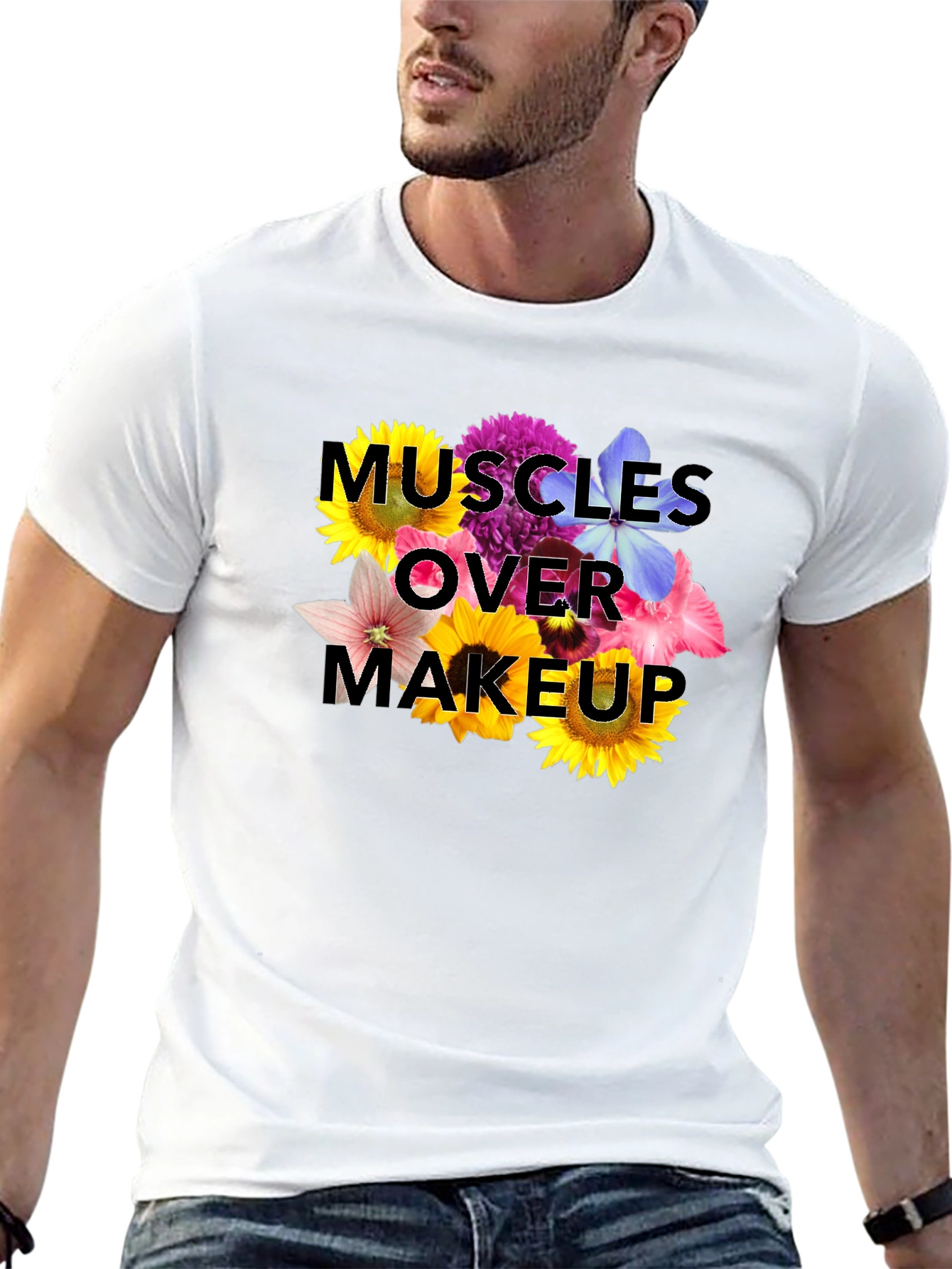 Muscles Over Makeup Floral T-Shirt