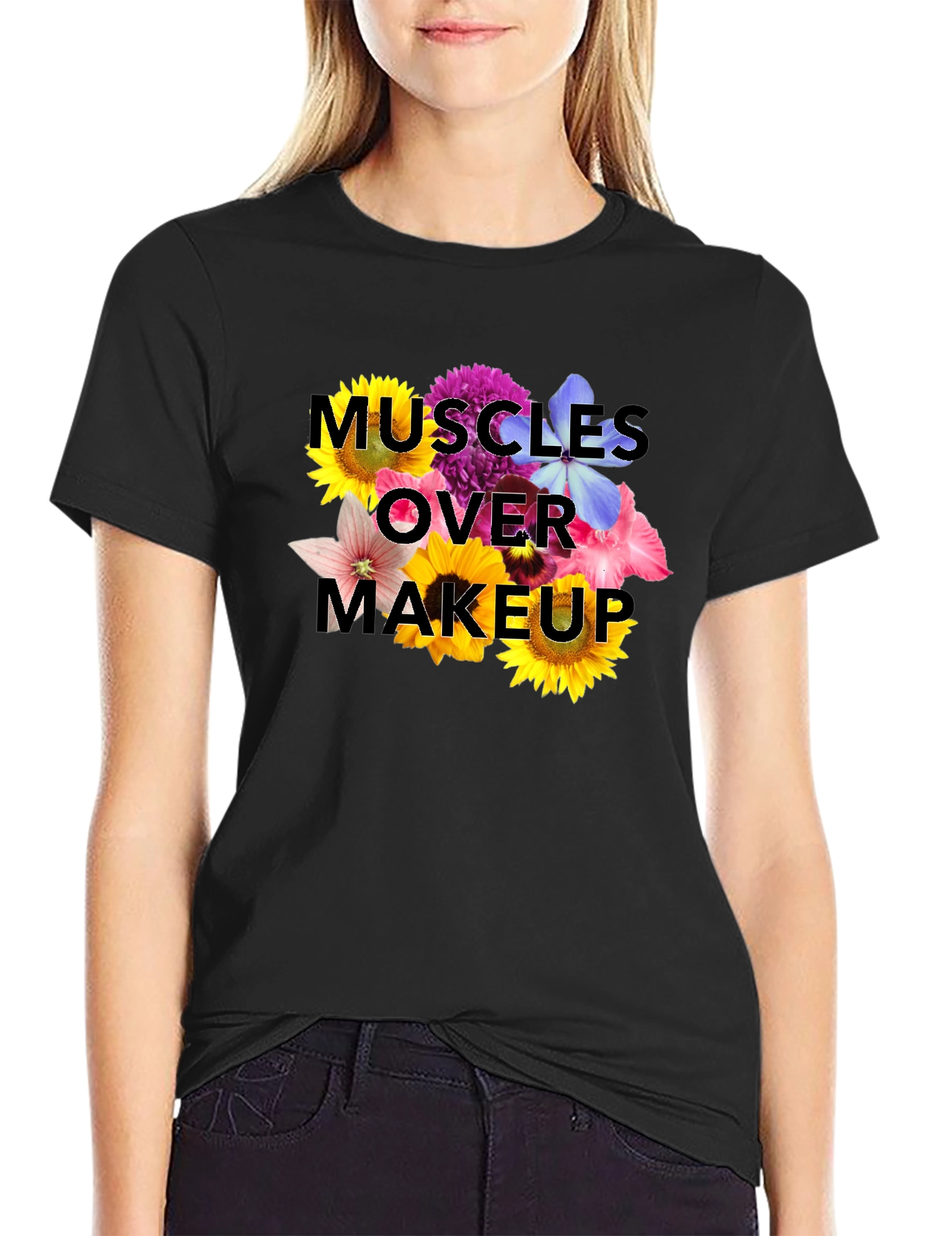 Muscles Over Makeup Floral T-Shirt