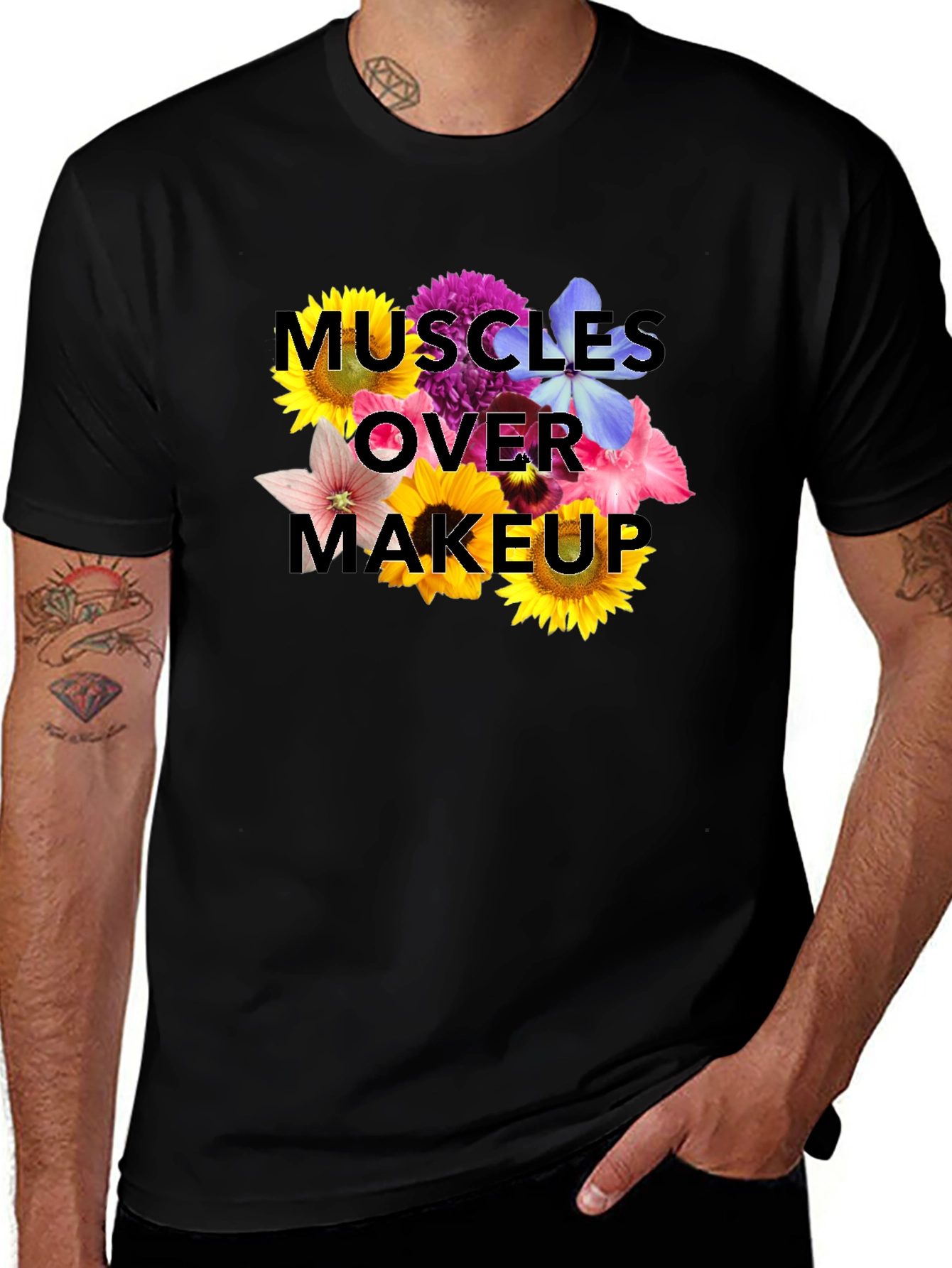 Muscles Over Makeup Floral T-Shirt