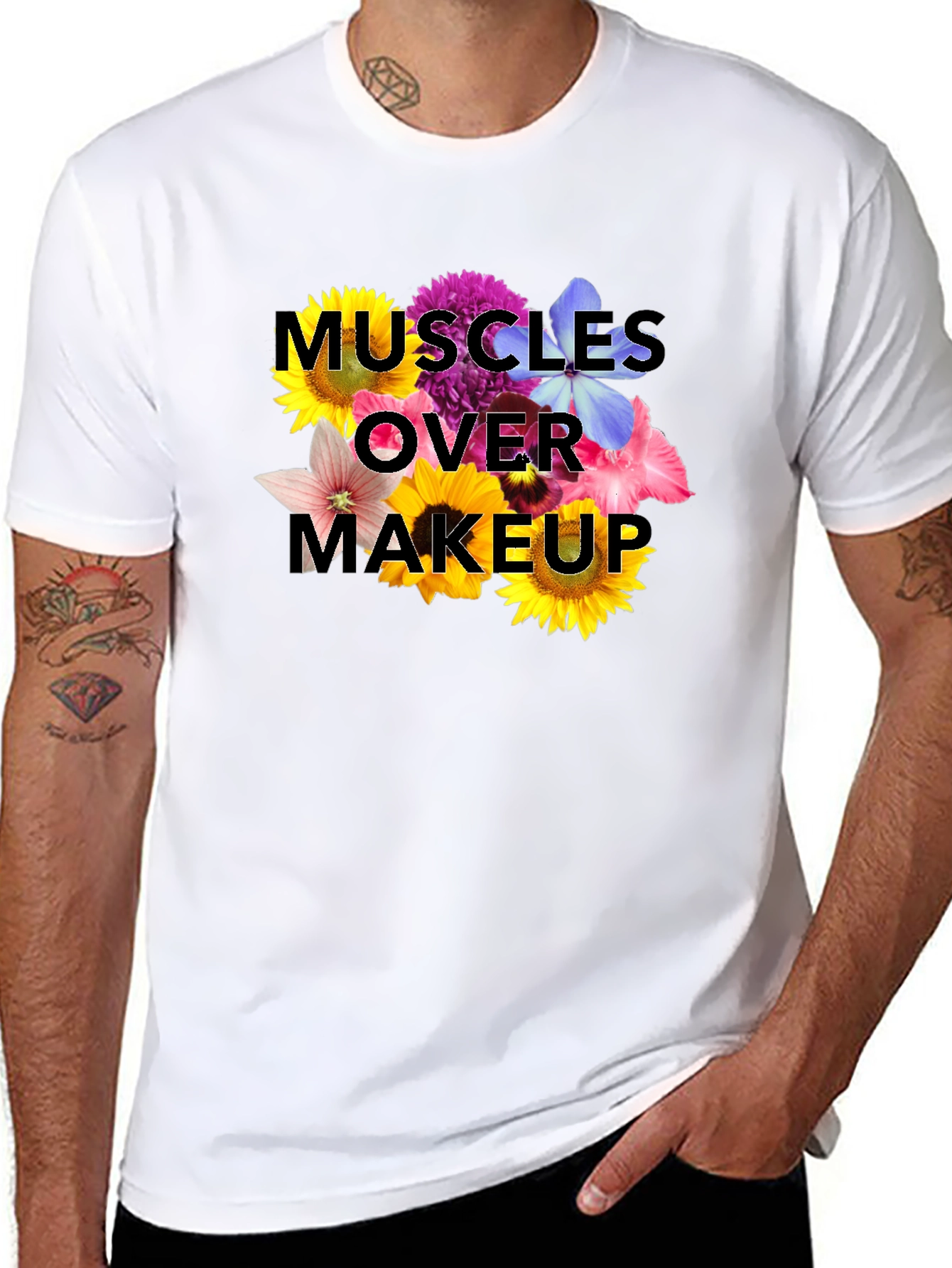 Muscles Over Makeup Floral T-Shirt