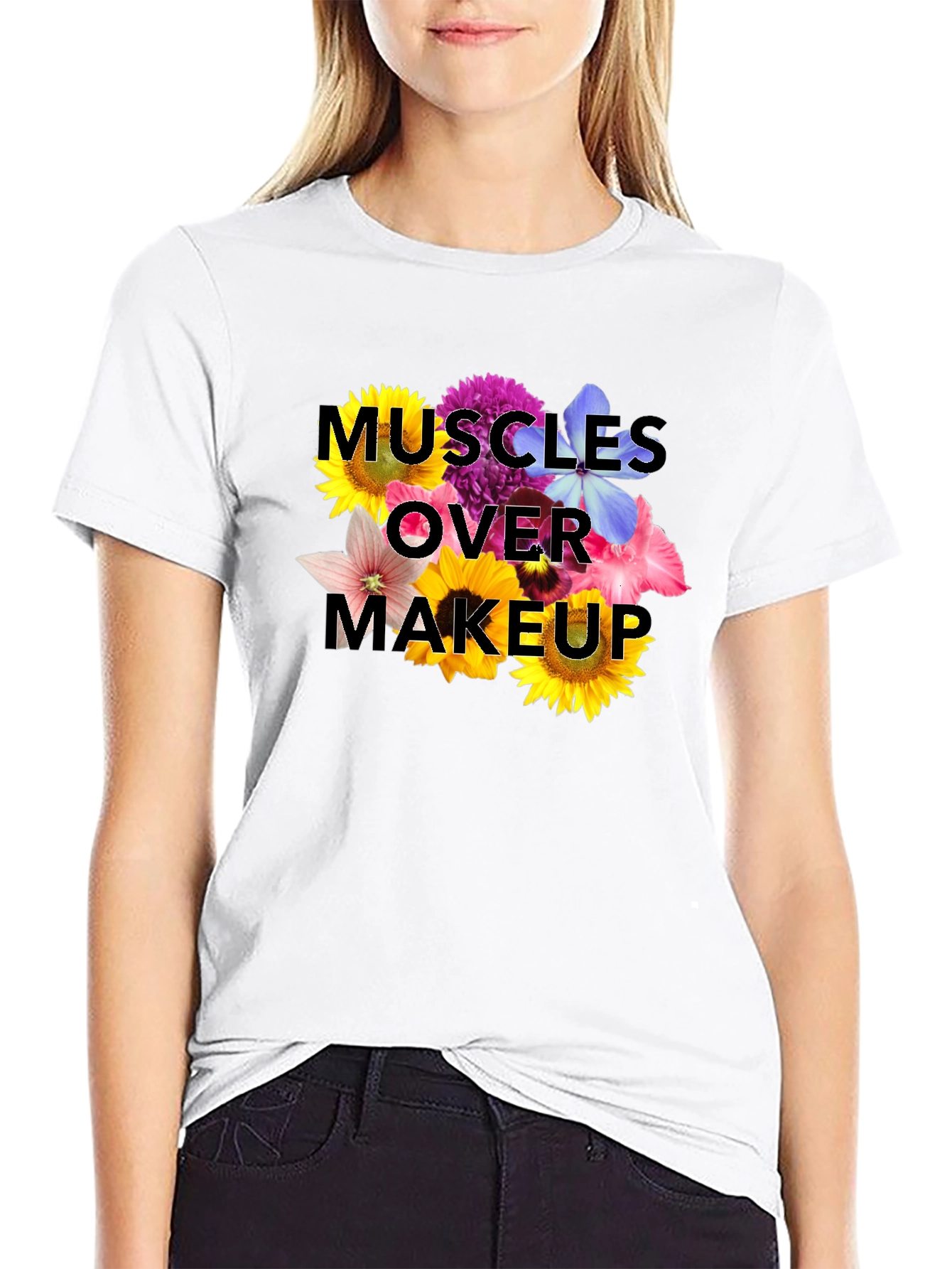 Muscles Over Makeup Floral T-Shirt