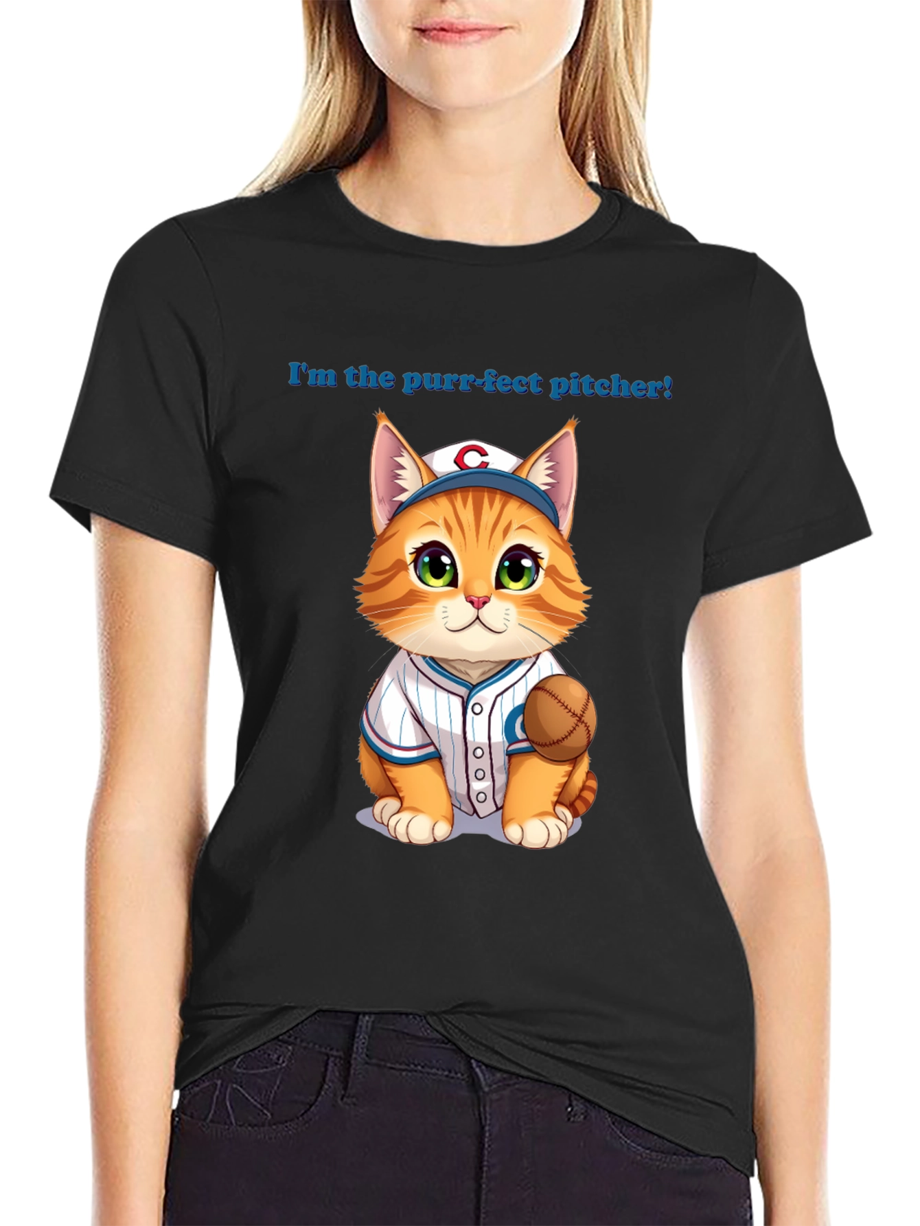 Purr-fect Pitcher Cat T-Shirt