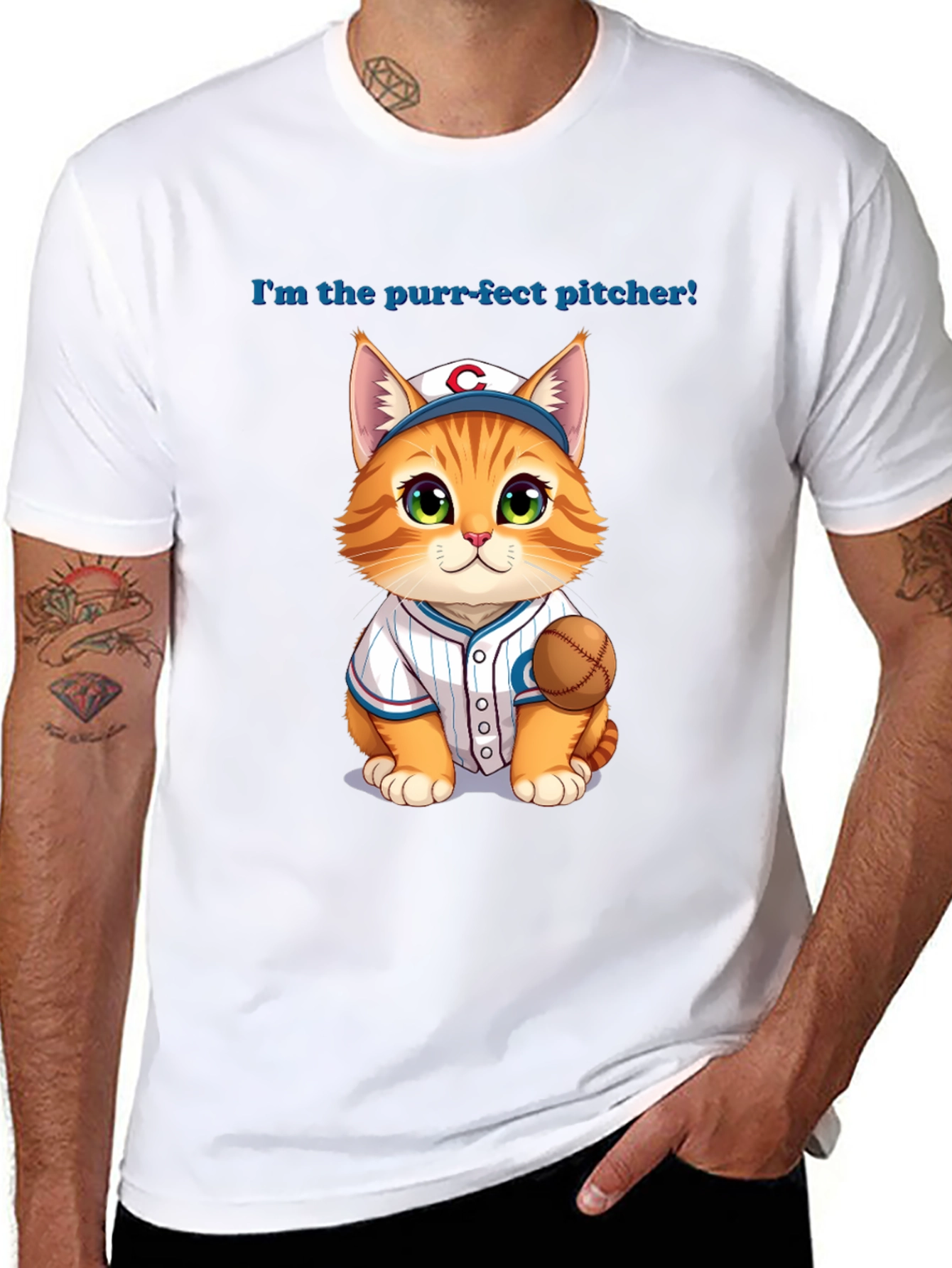 Purr-fect Pitcher Cat T-Shirt
